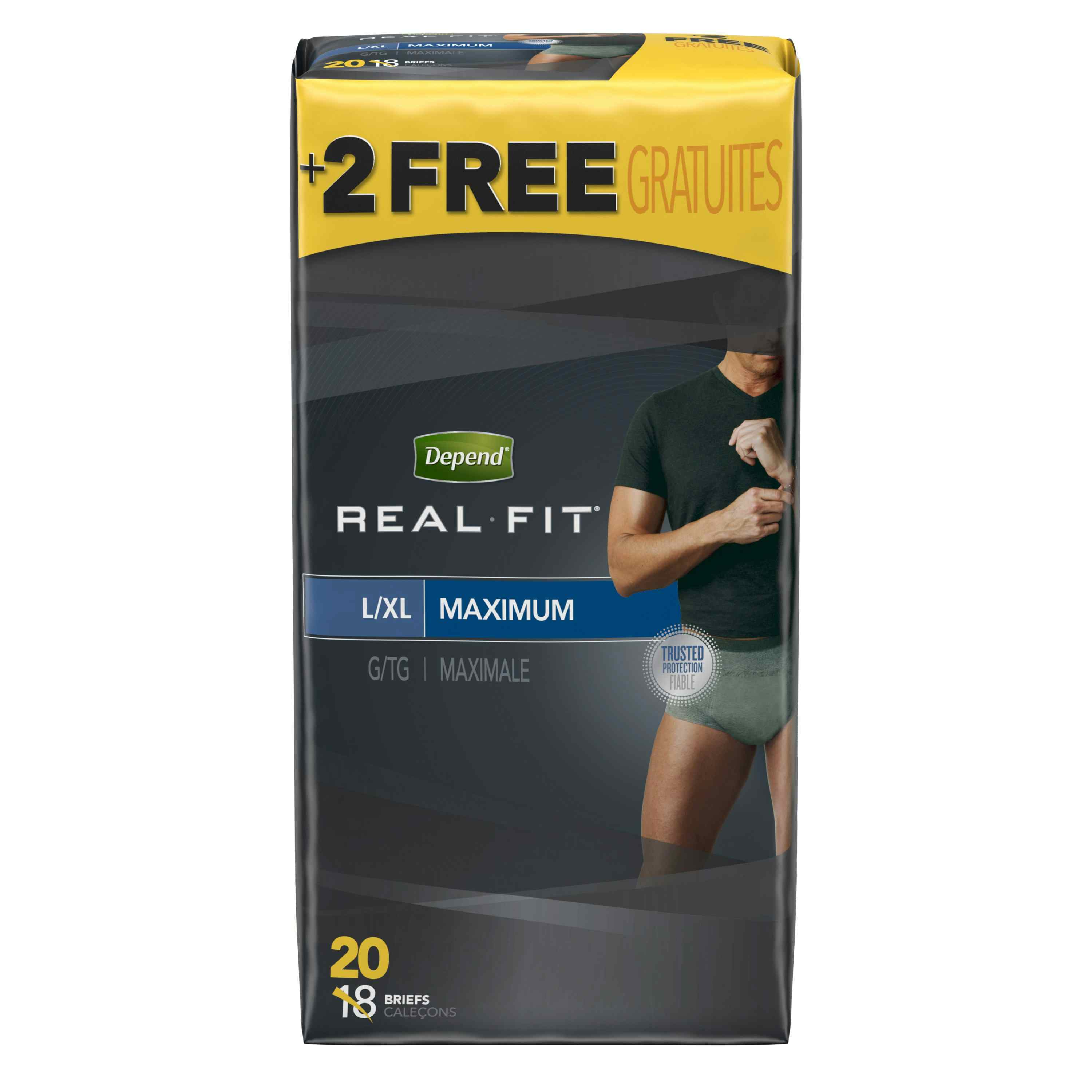 Depend Real Fit Disposable Male Adult Pull On Underwear with Tear Away Seams, Heavy Absorbency, 50979, Large/XL (38-50") - Case of 40