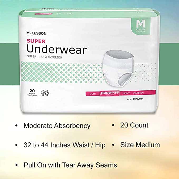 McKesson Super Underwear, Moderate Absorbency