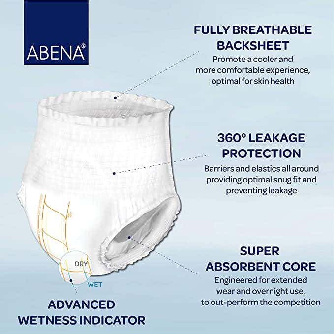 Abri-Flex M0 Unisex Adult Disposable Pull On Diaper with Tear Away Seams, Moderate Absorbency