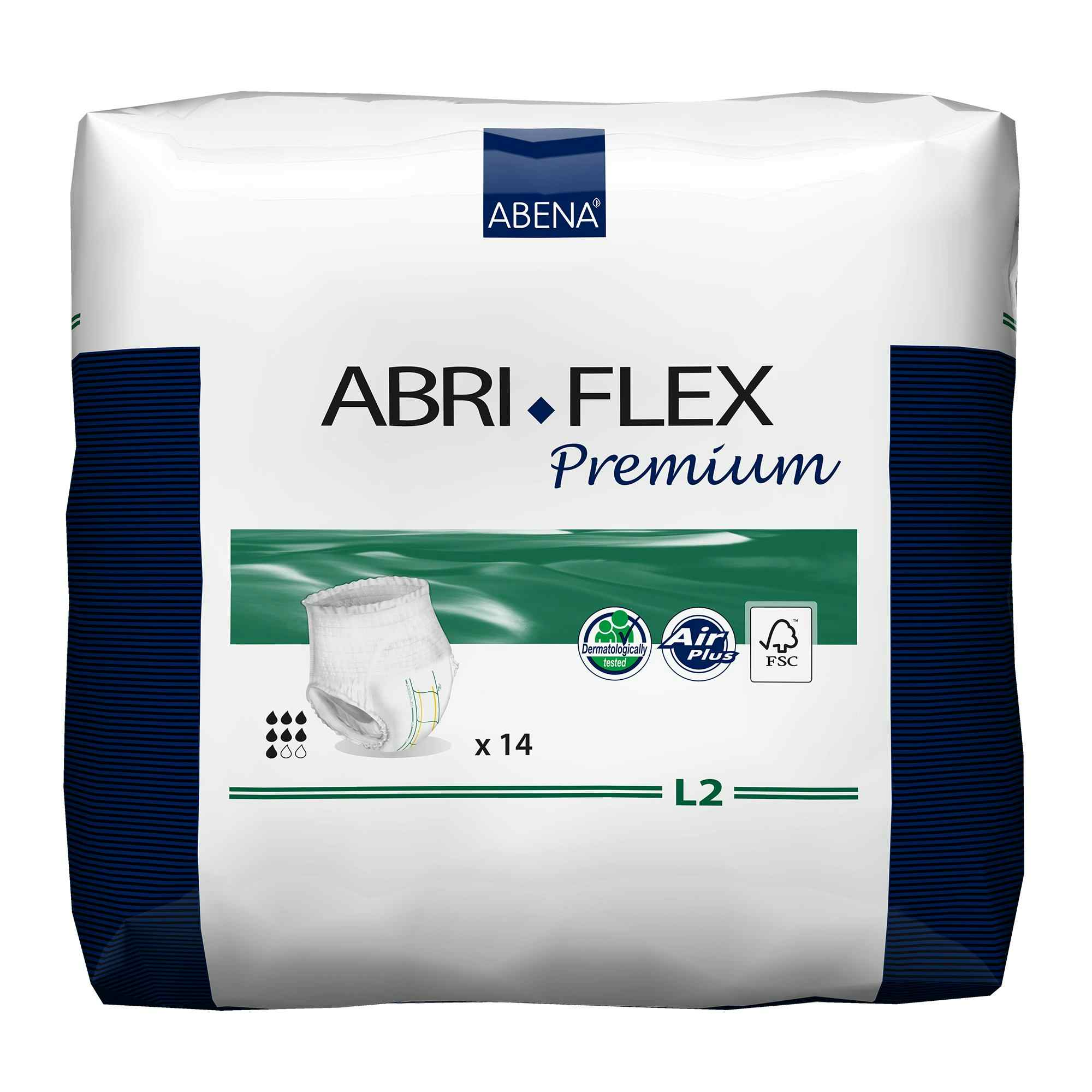 Abri-Flex Premium L2 Unisex Adult Disposable Pull On Diaper with Tear Away Seams, Heavy Absorbency, 41087, Large (40-56") - Bag of 14