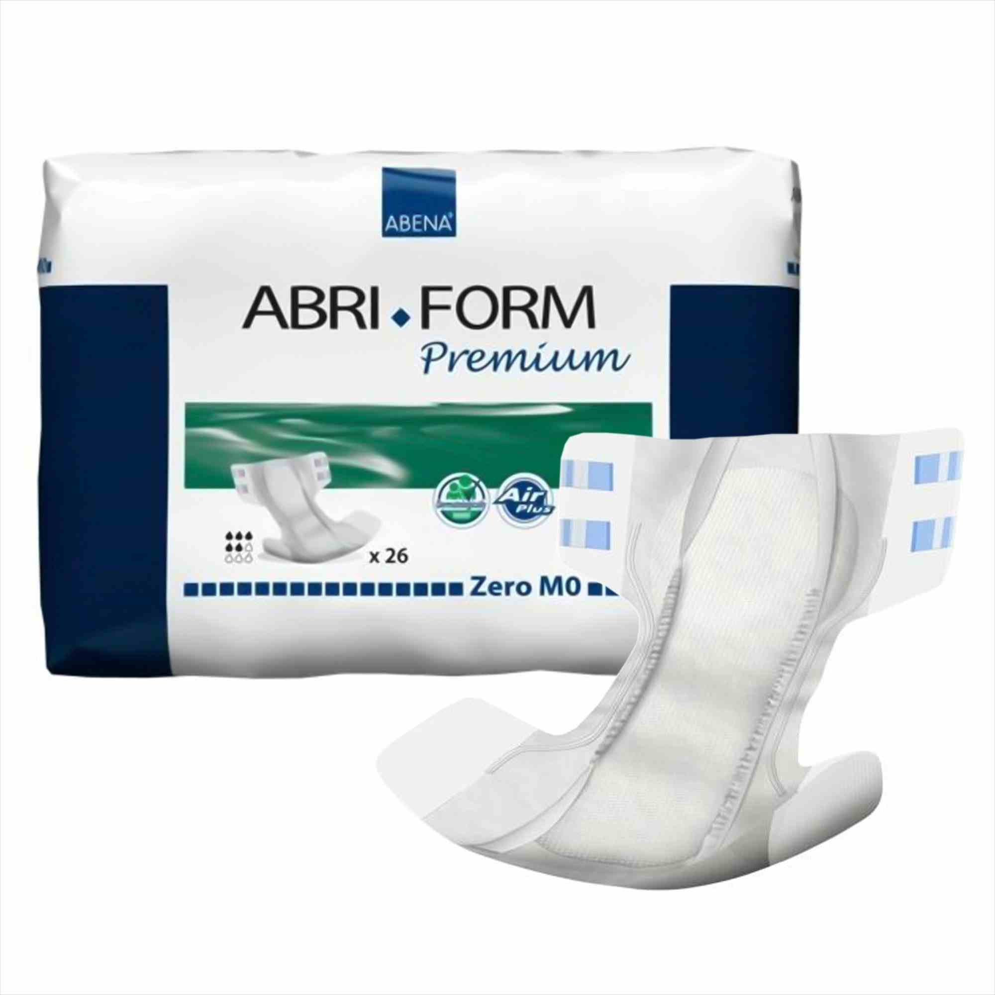 Abri-Form Premium M0 Unisex Adult Disposable Diaper with tabs, Moderate Absorbency, 43049, Medium (28-44") - Case of 104 Diapers (4 Bags)