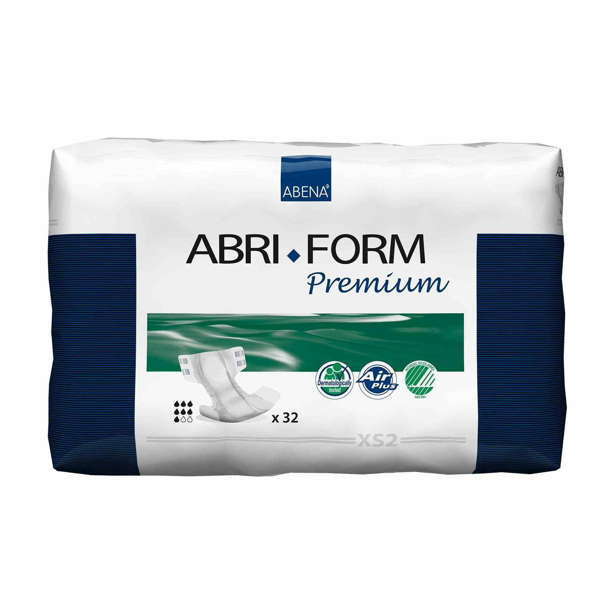 Abri-Form Premium XS2 Unisex Adult Disposable Diaper with tabs, Heavy Absorbency, 43054, X-Small (20-24") - Case of 128 (4 Bags)