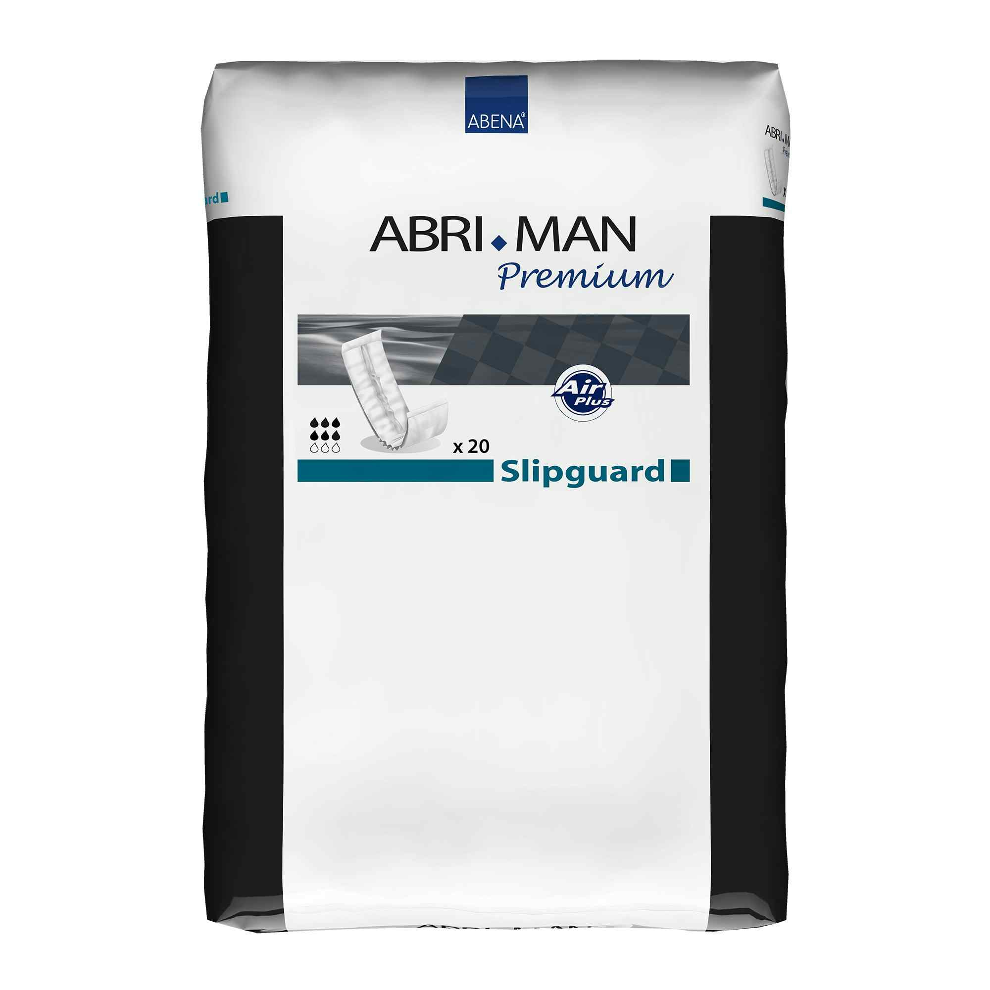 Abri-Man Slipguard Adult Male Disposable Bladder Control Pad, Moderate Absorbency, 207203, One Size Fits Most - Bag of 20