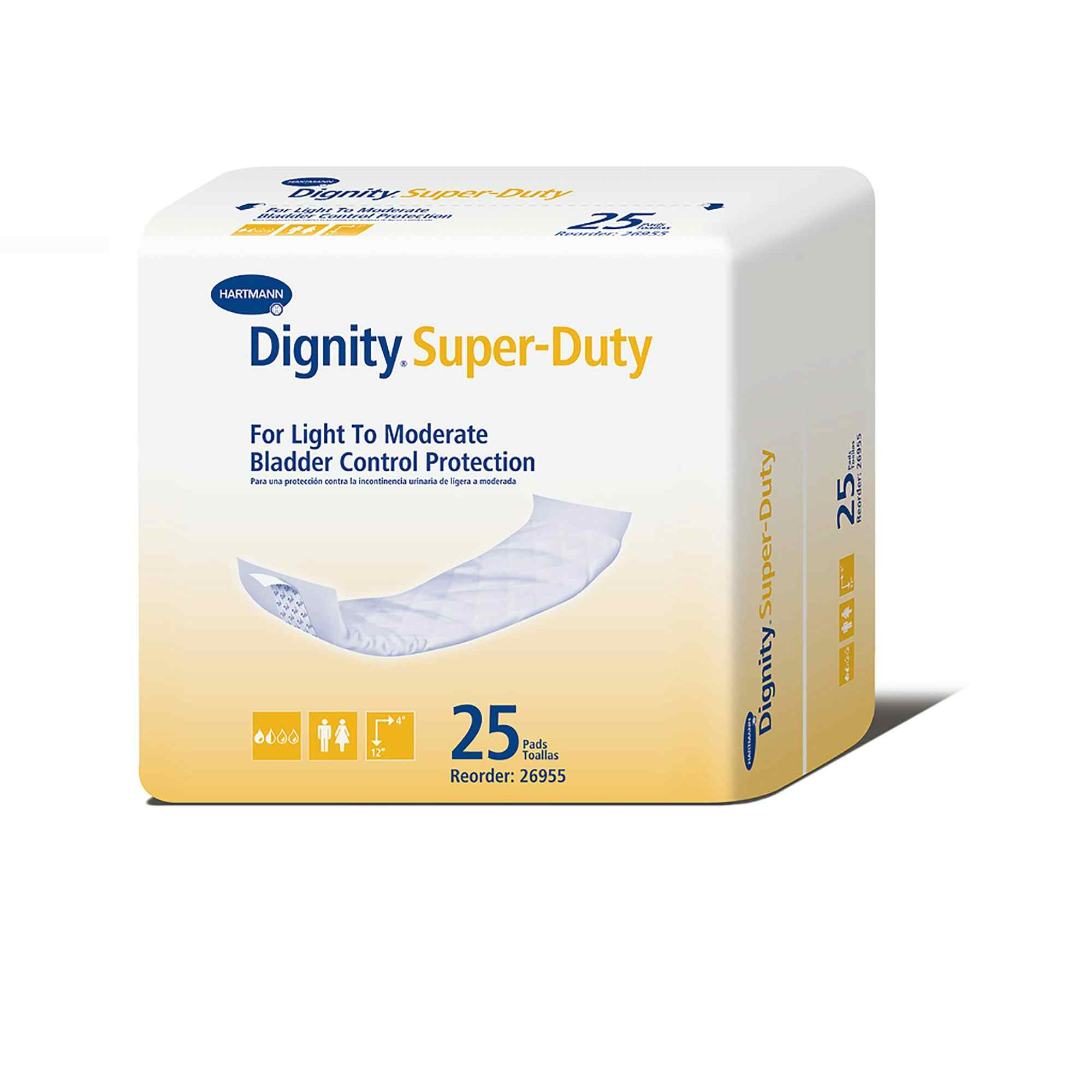 Dignity Adult Unisex Disposable Incontinence Liner, Moderate Absorbency , 26955, One Size Fits Most - Bag of 25