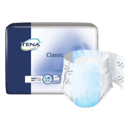 TENA Classic Unisex Adult Disposable Diaper, Moderate Absorbency, 67740, Blue - Large (48-59") - Bag of 25