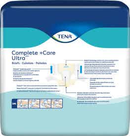 TENA Complete + Care Ultra Unisex Adult Disposable Diaper, Moderate Absorbency, 69962, White - Medium (32-44") - Case of 72 Diapers (3 Bags)