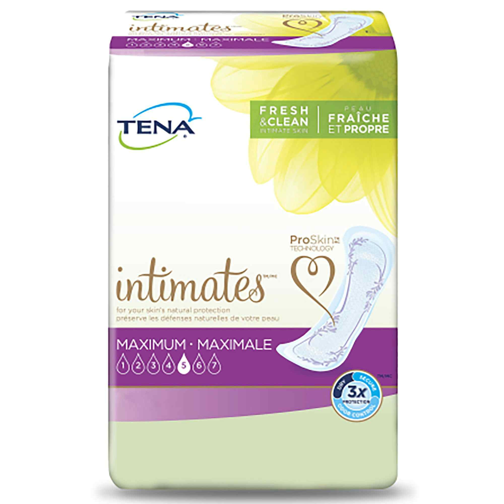 TENA Intimates Maximum Adult Female Disposable Bladder Control Pad, Heavy Absorbency , 54268, One Size Fits Most (15") - Bag of 12