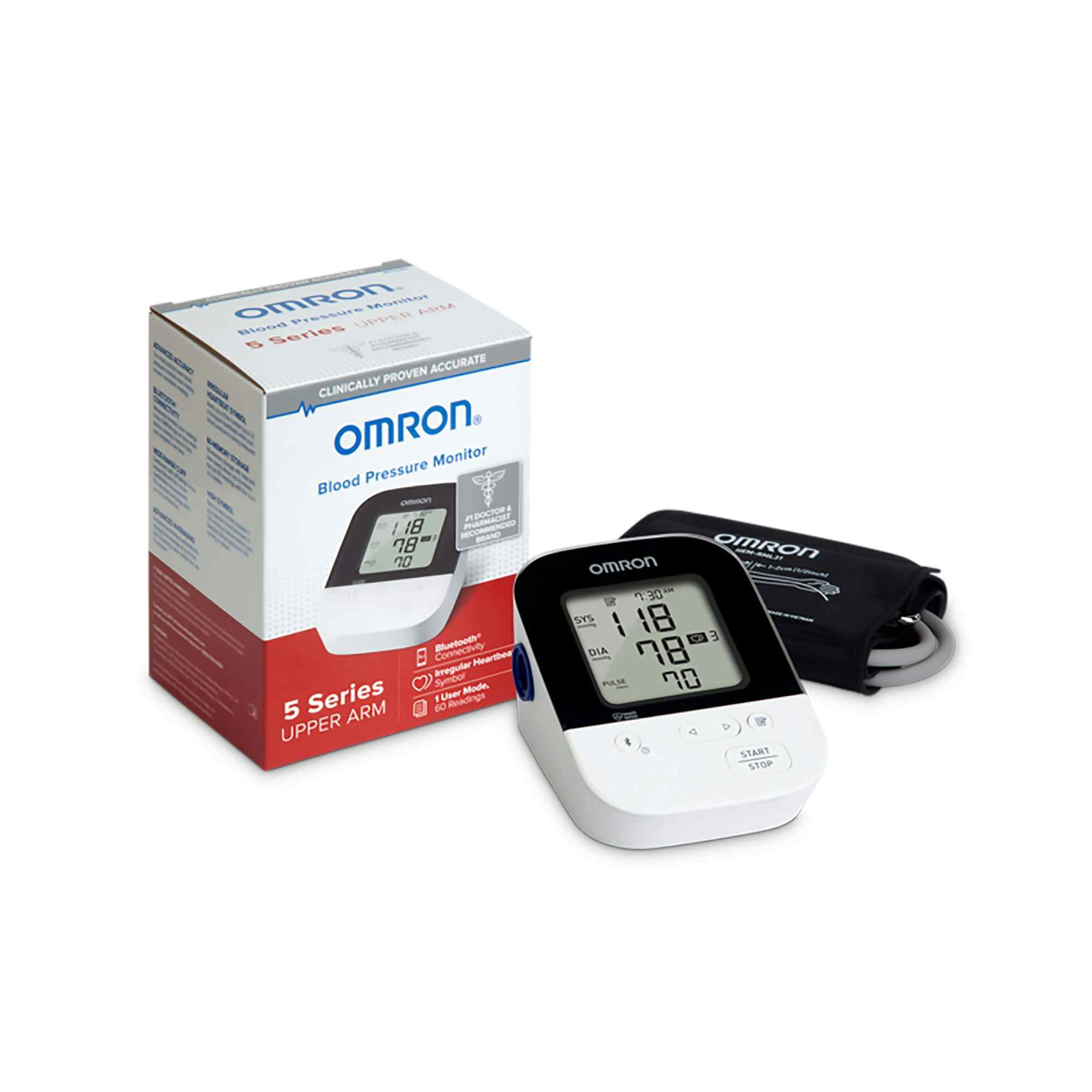 Omron Digital Blood Pressure Monitor, 5 Series Upper Arm with Bluetooth Connectivity, BP7250, 1 Monitor