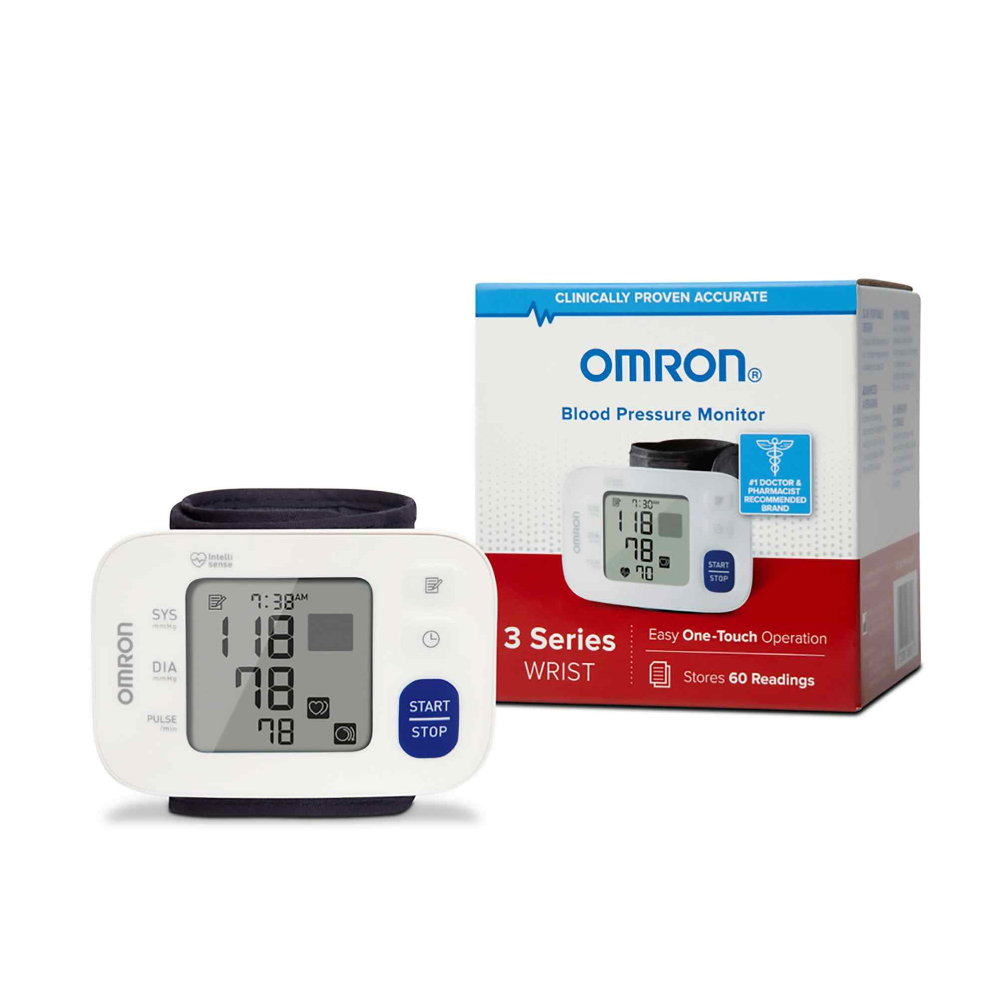 Omron Blood Pressure Monitor, 3 Series Wrist, Easy One-Touch Operation, BP6100, 1 Monitor