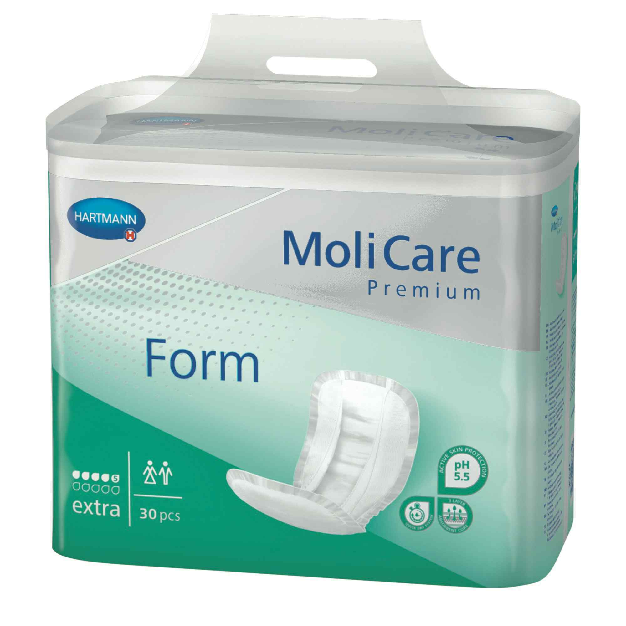 MoliCare Premium Form Bladder Control Pad, Moderate Absorbency , 168219, Bag of 30