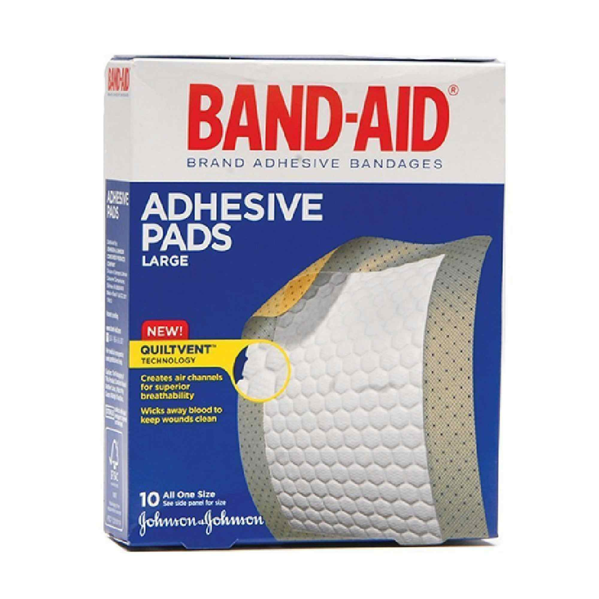 Band-Aid Adhesive Pads Large with Quiltvent Technology, 2-7/8 X 4", 00381371183388, Box of 10
