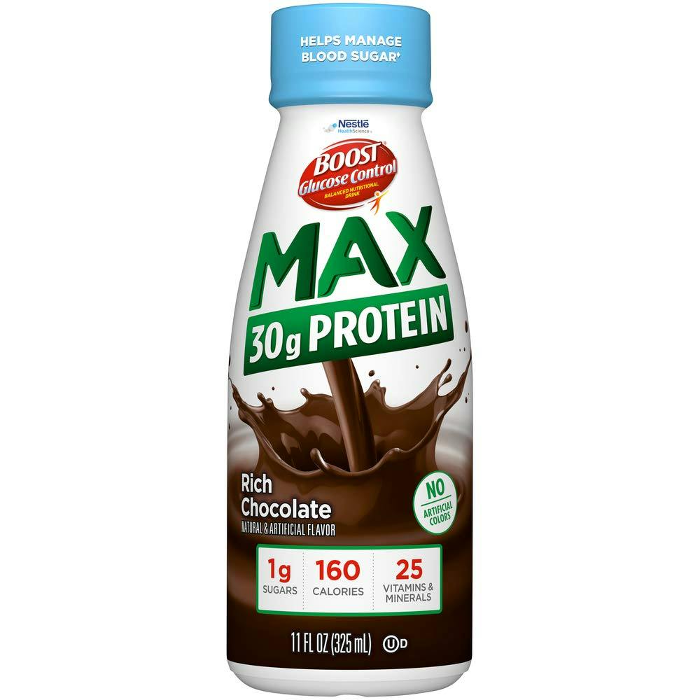 Boost Glucose Control Max Balanced Nutritional Drink, 11 oz, Bottle, Rich Chocolate