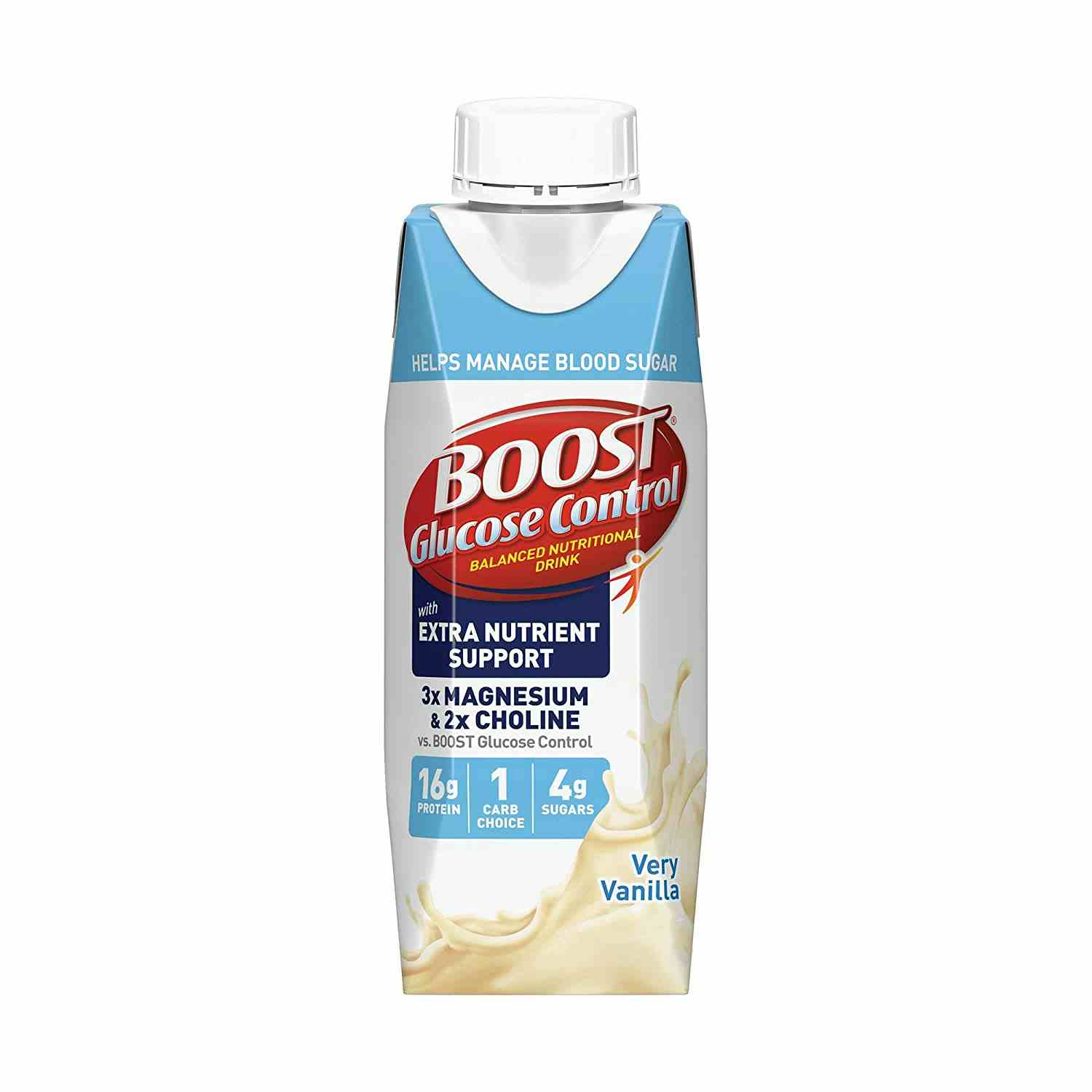 Boost Glucose Control Balanced Nutritional Drink, Carton, 8 oz., Very Vanilla