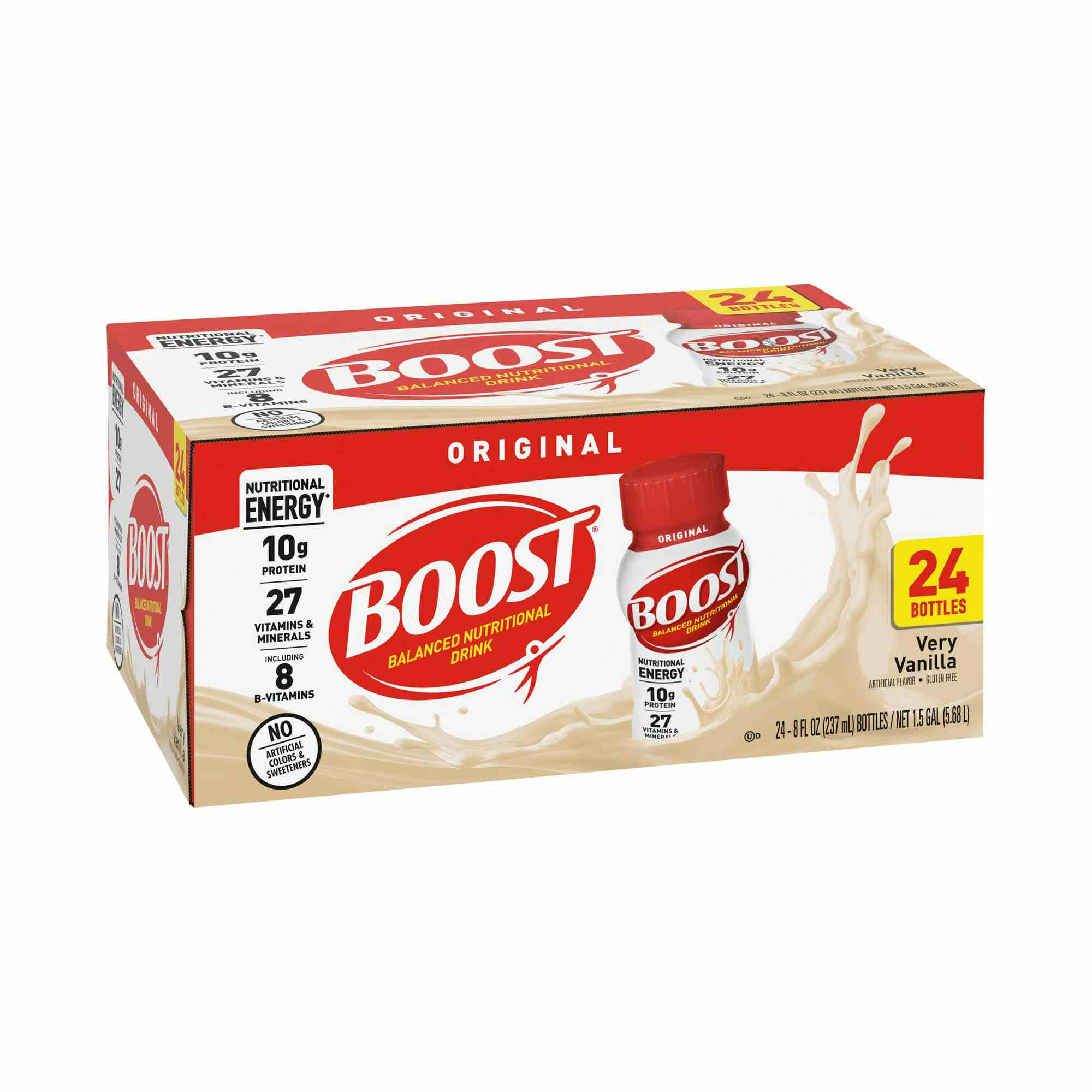 Boost Original Balanced Nutritional Drink, Bottle, 8 oz., Very Vanilla, 12324319, Case of 24 (4 Packs)
