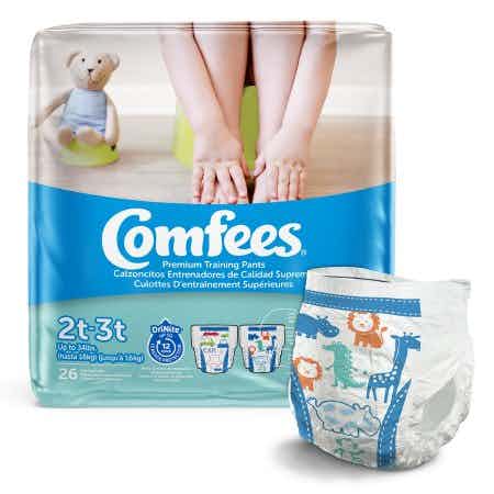Comfees Pull-Up Premium Training Pants, Moderate Absorbency, CMF-B2, 2T-3T (Up to 34lbs) - Case of 156 (6 Bags)