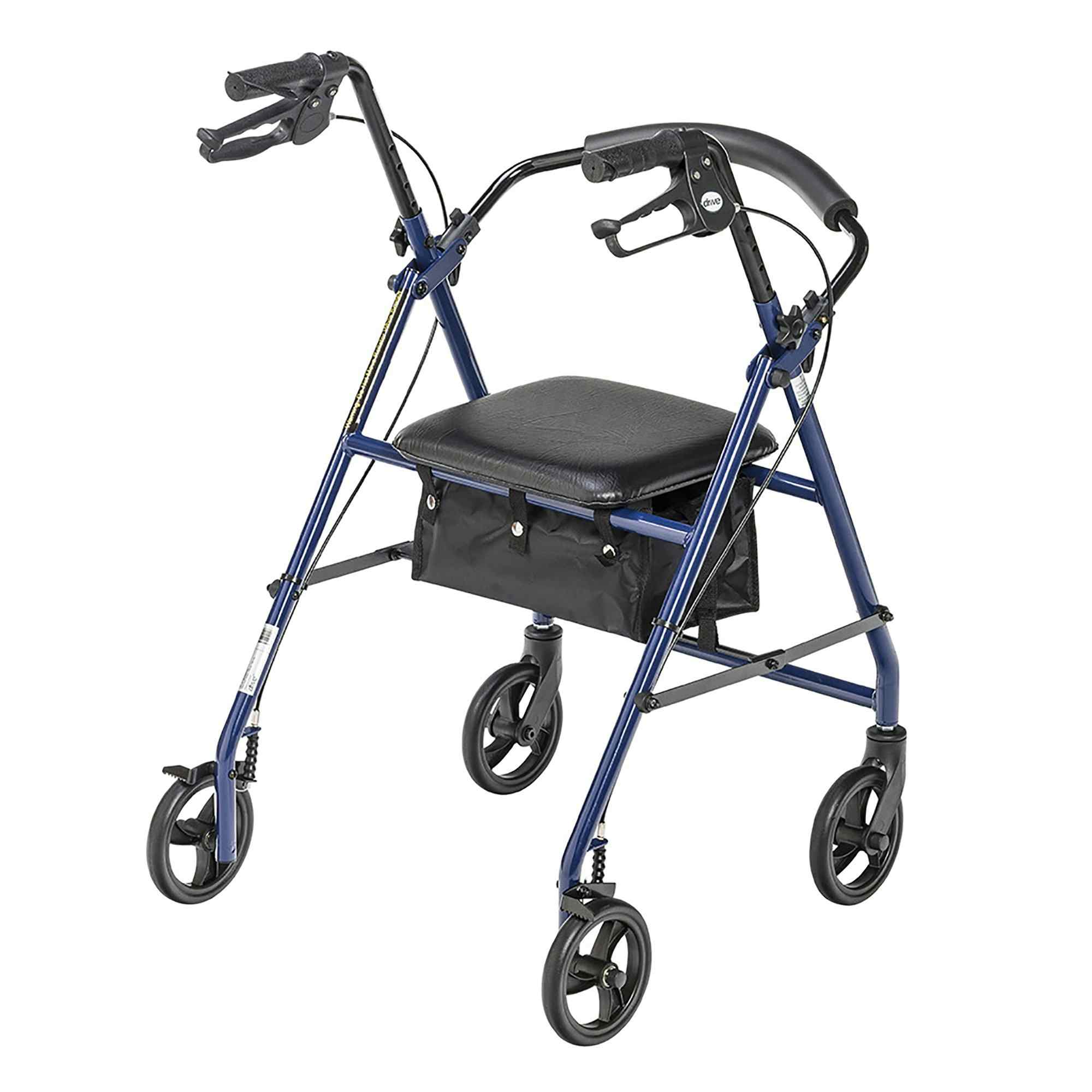 drive Adjustable Height Rollator, 6" Casters, R800BL, Blue - 1 Each