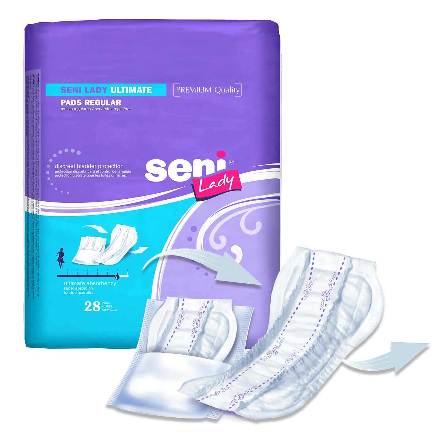 Seni Lady Ultimate Incontinence Bladder Pads, Heavy Absorbency