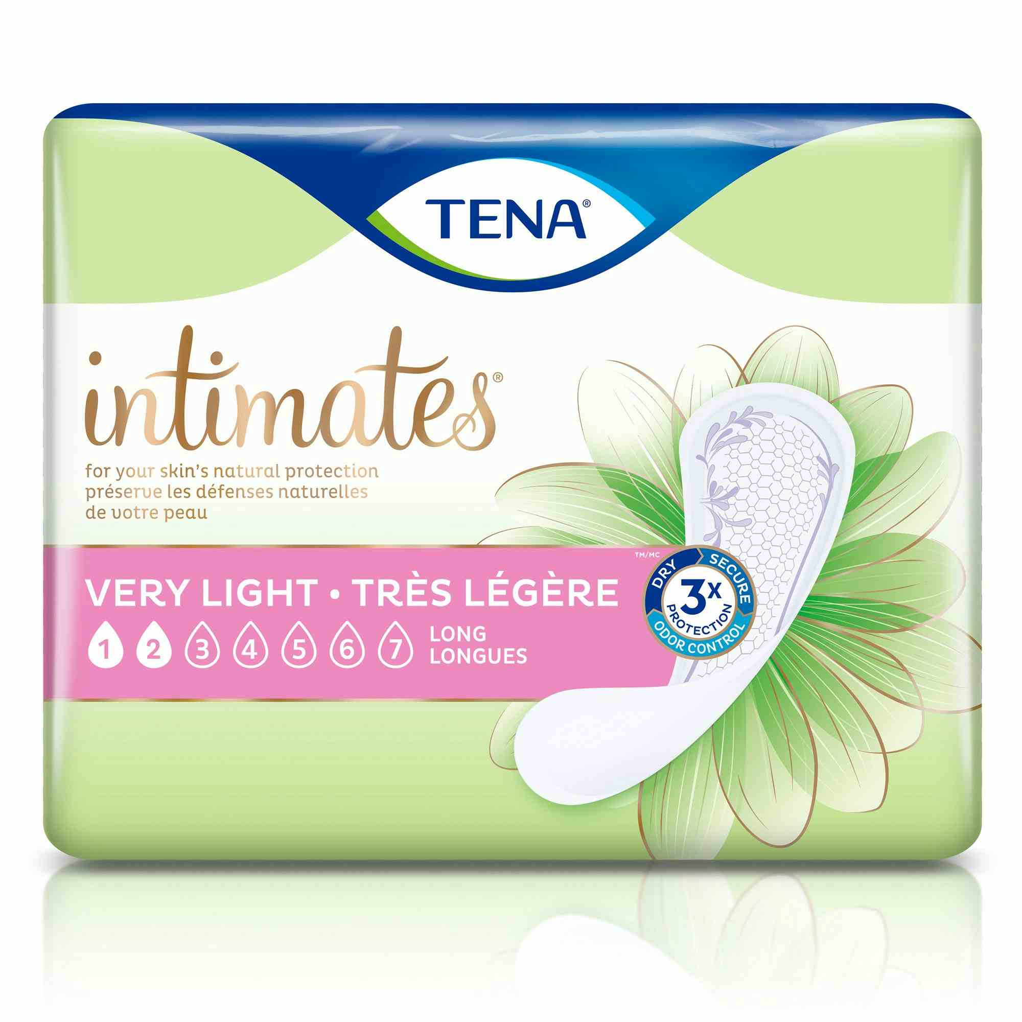 TENA Intimates Bladder Pad, Very Light Absorbency, 54291, Bag of 50