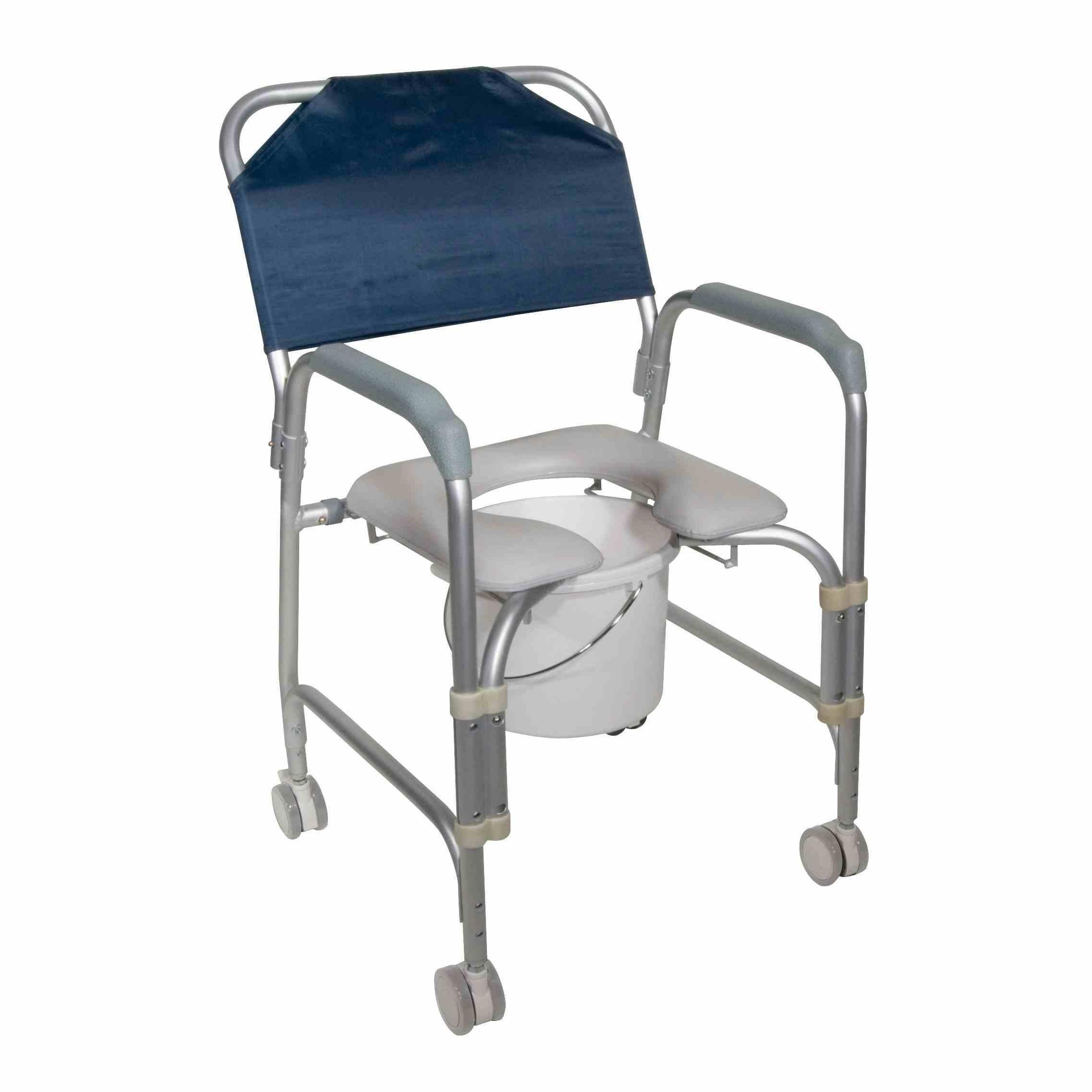 drive Aluminum Shower Chair and Commode with Casters, 11114KD-1, 1 Each