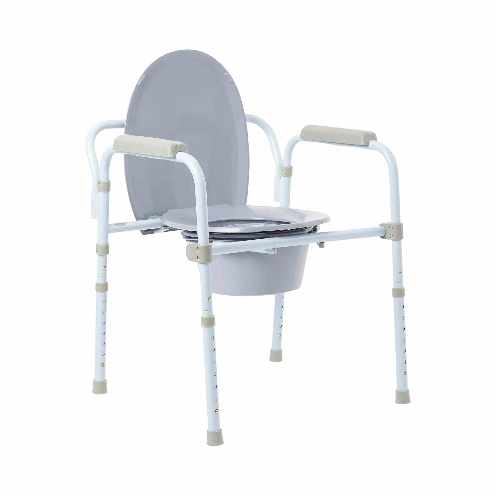 McKesson Fixed Arm Steel Folding Commode Chair, 146-RTL11158KDR, 13.75" - 1 Each