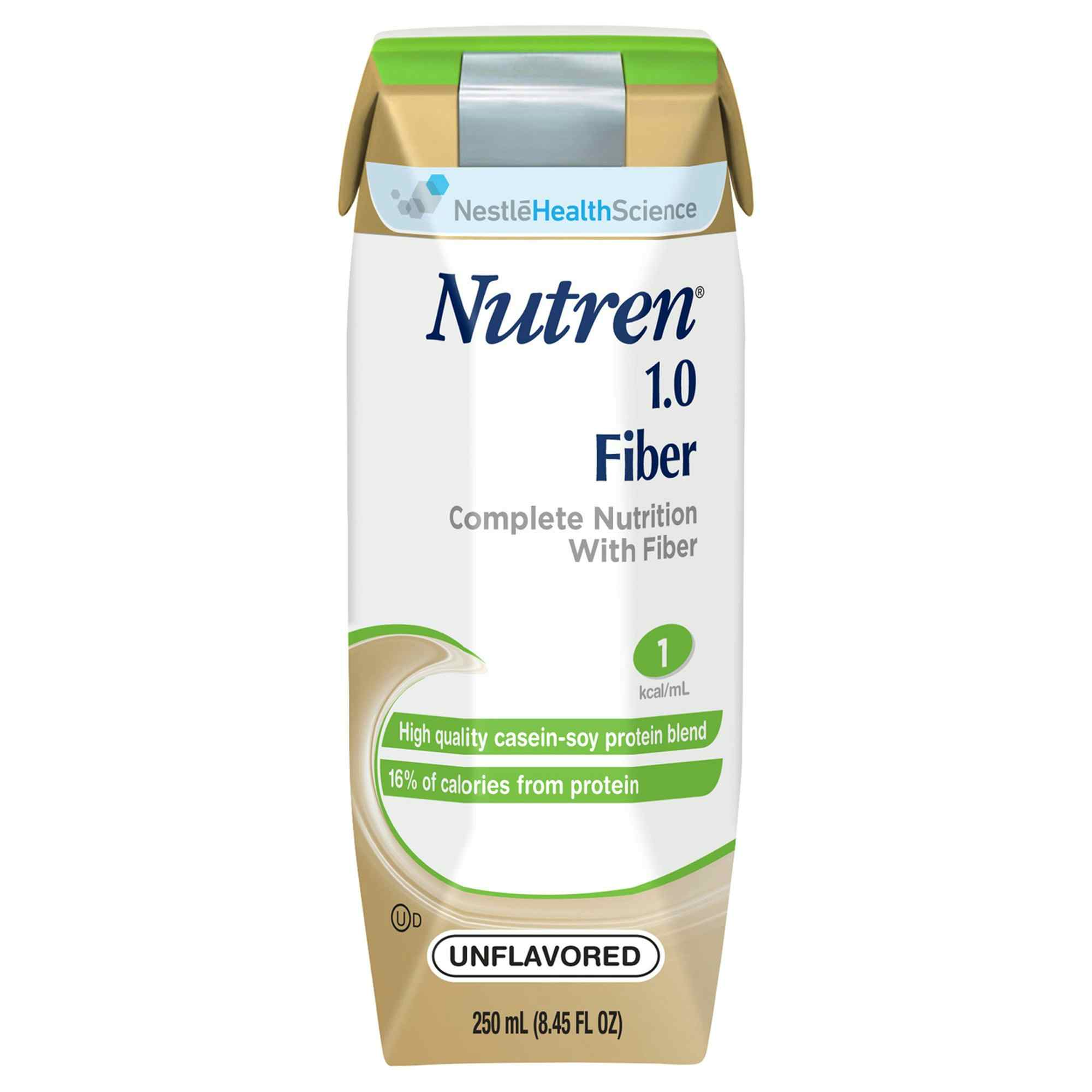 Nestle HealthScience Nutren 1.0 Fiber Complete Nutrition with Fiber Tube Feeding Formula, 8.45 oz., 00798716160568, Case of 24