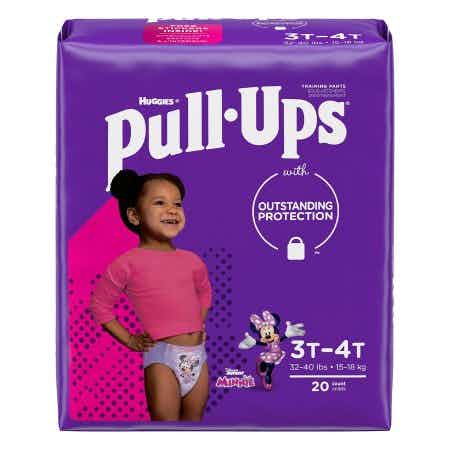 Huggies Girls Pull-Ups with Outstanding Protection, Moderate Absorbency, 51353, 3T-4T - Case of 80 (4 Packs)