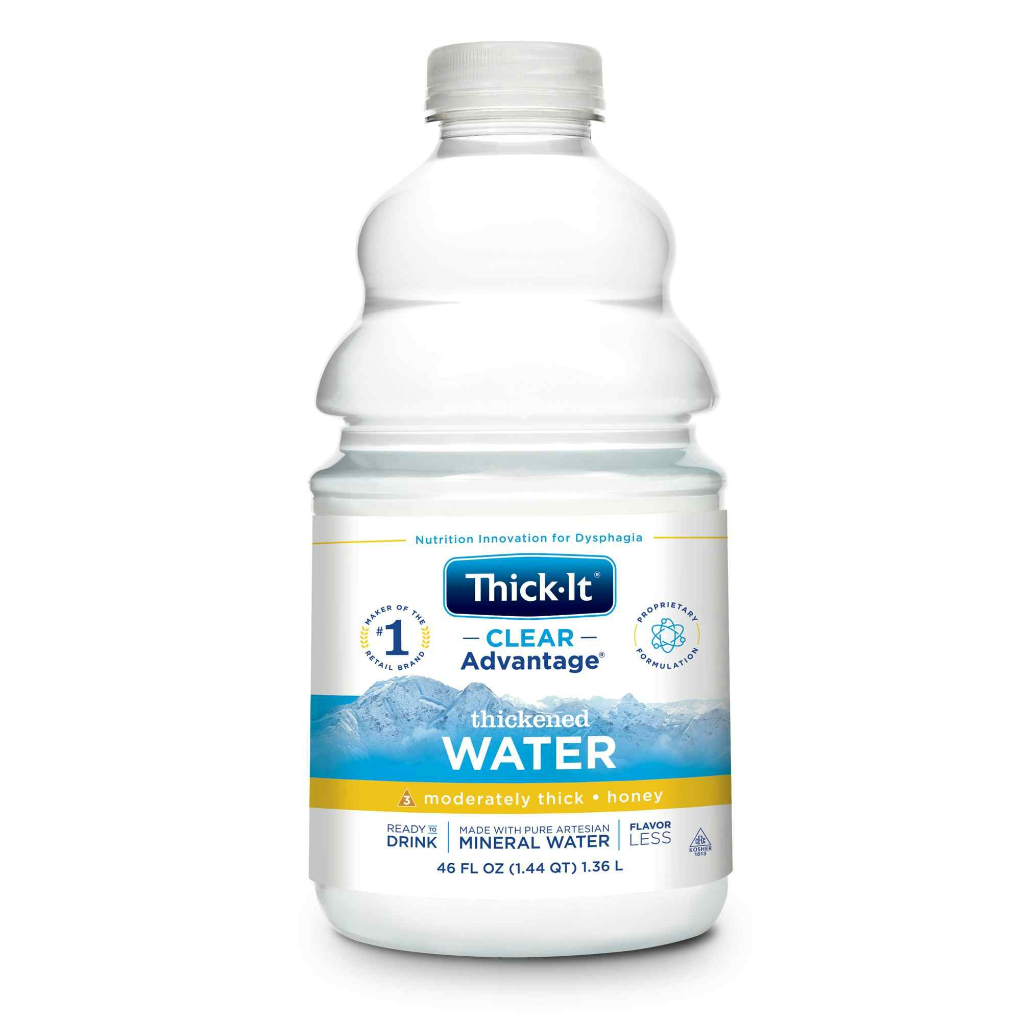 Thick-It Clear Advantage Thickened Water, Honey Consistency, Moderately Thick, B481-A7044, 48 oz. - Case of 4