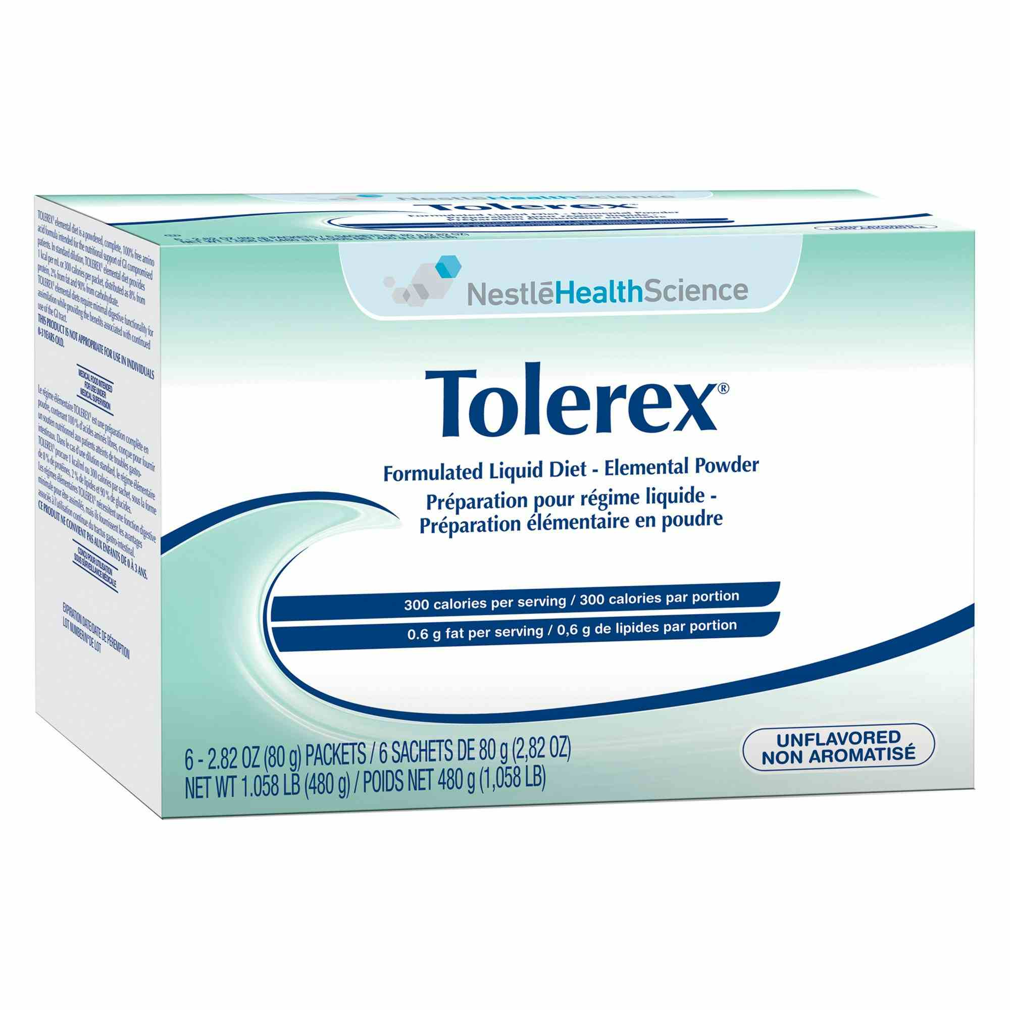 Nestle HealthScience Tolorex Formulated Liquid Diet Elemental Powder Tube Feeding Formula, 10043900458059, Carton of 6