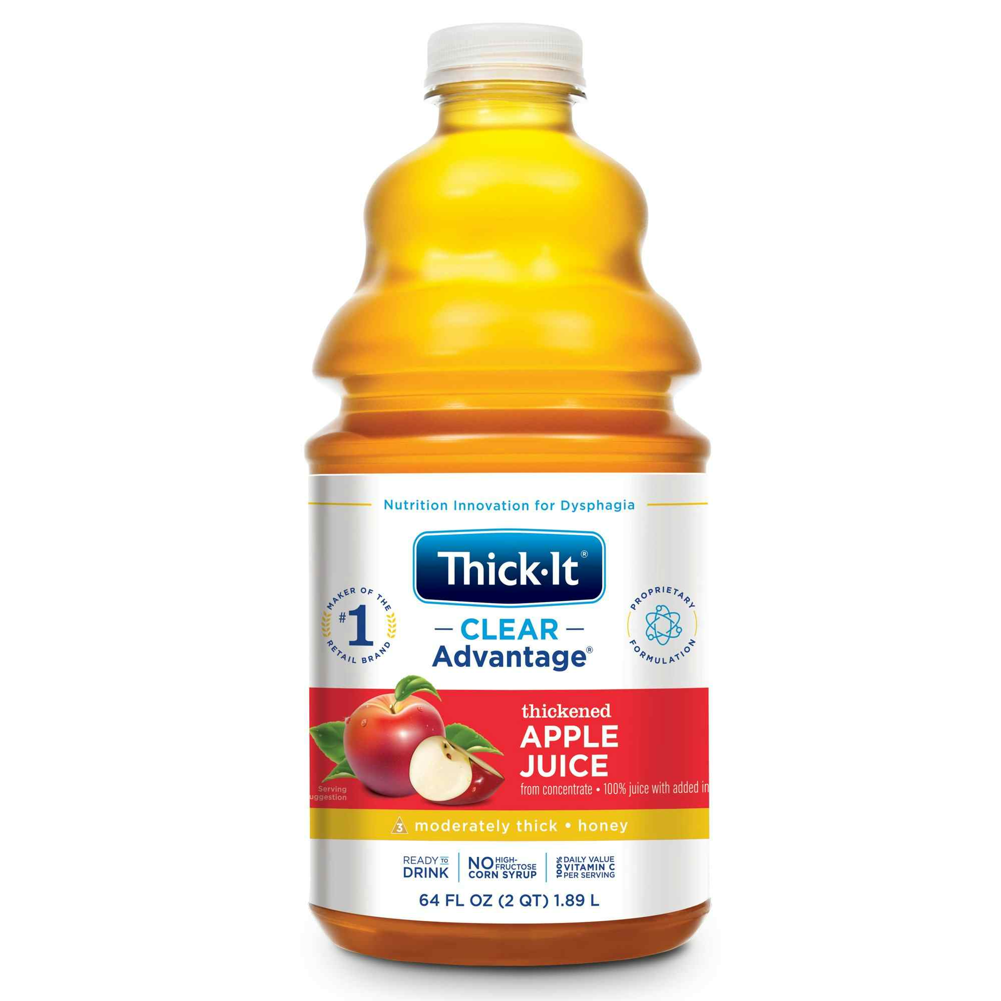 Thick-It Clear Advantage Thickened Apple Juice, Honey Consistency, 64 oz., B456-A5044, Case of 4