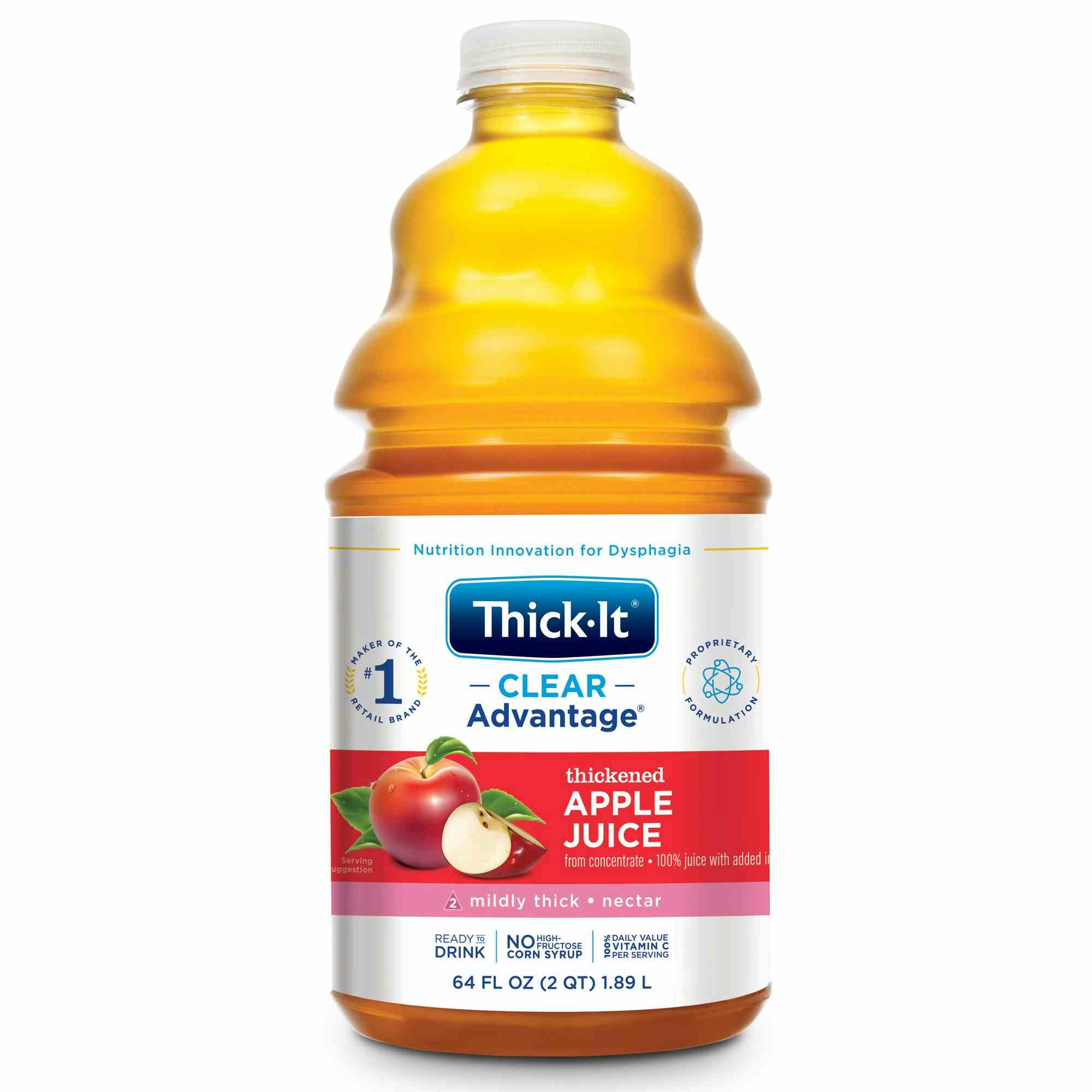Thick-It Clear Advantage Thickened Apple Juice, Nectar Consistency, 64 oz., B454-A5044, Case of 4