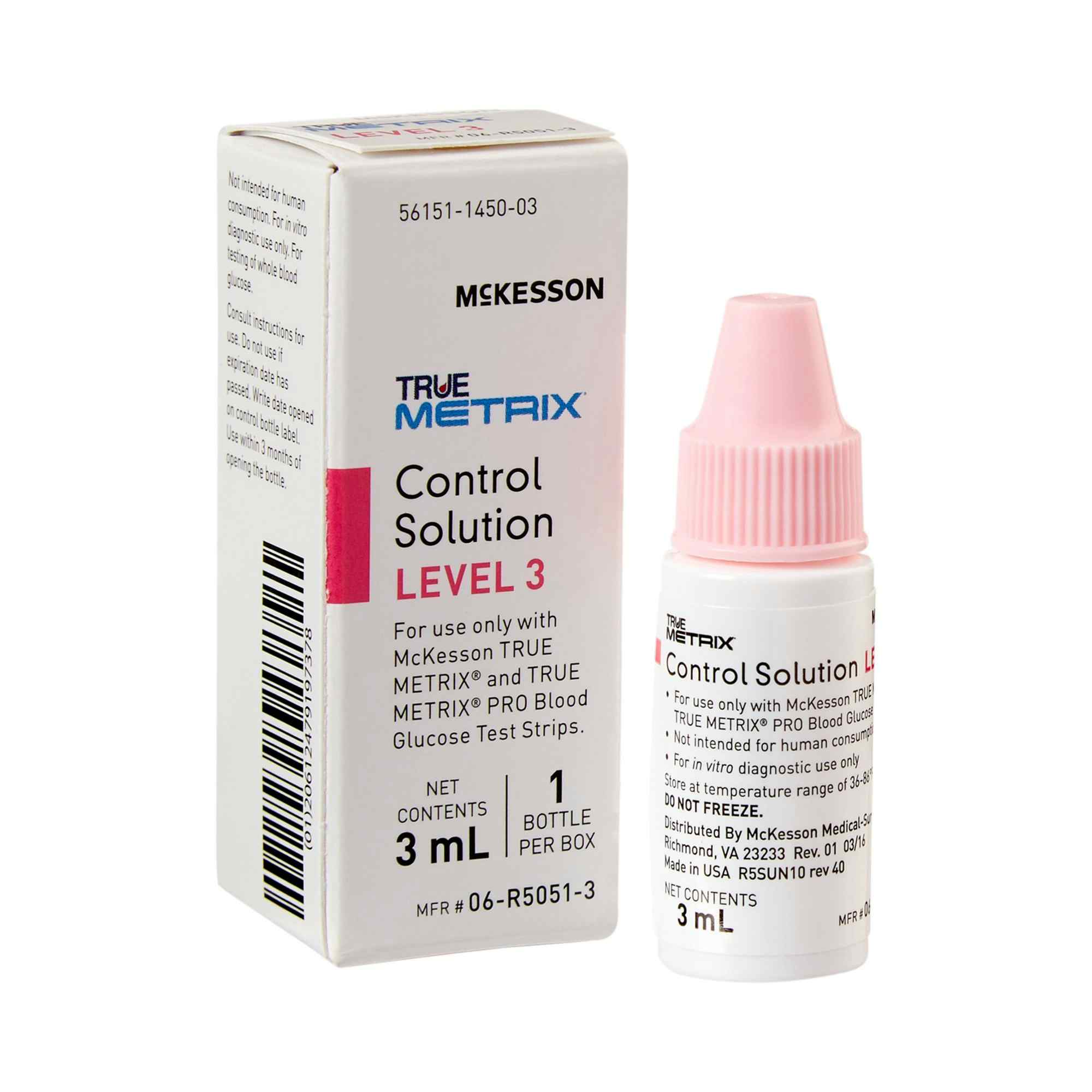 McKesson TRUE METRIX Control Solution, 3 mL Level 3, 06-R5051-3, Case of 24