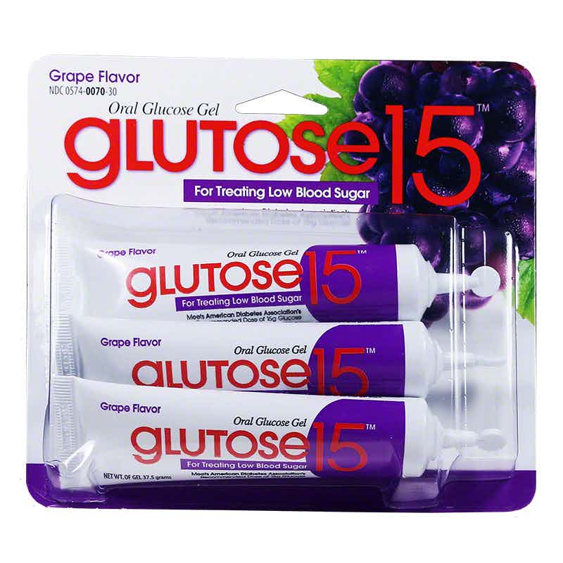 Glutose 15 Oral Glucose Gel, 3 Per Pack, Grape, 00574007030, Pack of 3