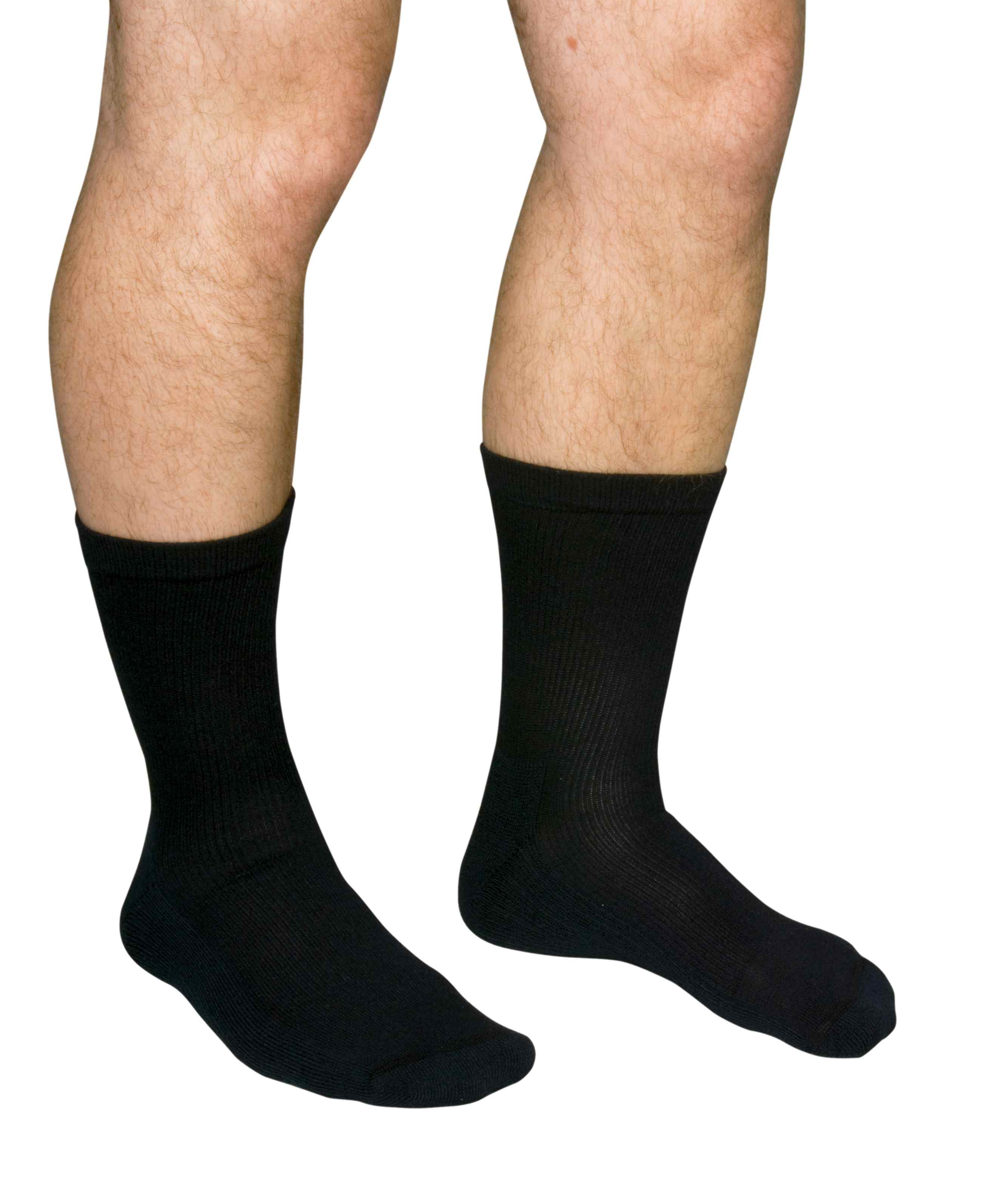 QCS Diabetic Care Crew Sock for Men and Women, White, MCO1680WHIMD, Medium