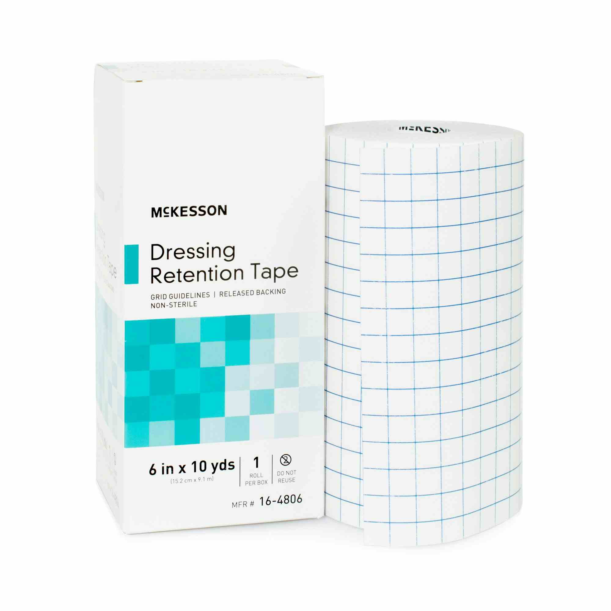 McKesson Dressing Retention Tape, NonSterile, White , 16-4806, 6 Inch X 10 Yard - 1 Box