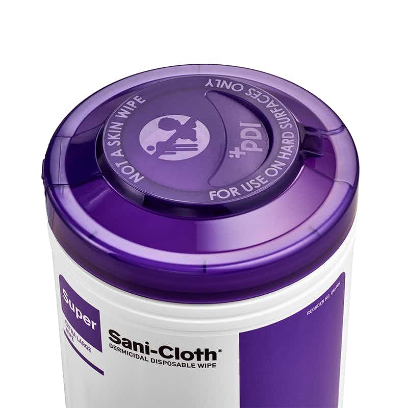 Super Sani-Cloth Germicidal Disposable Wipe, Alcohol Scent, NonSterile, Lid