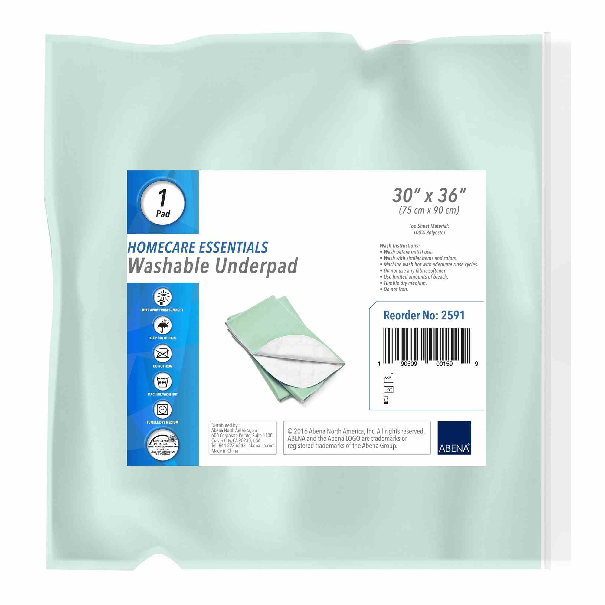 Homecare Essentials Washable Underpad, Moderate Absorbency, 2591, 30 X 36" - Case of 10