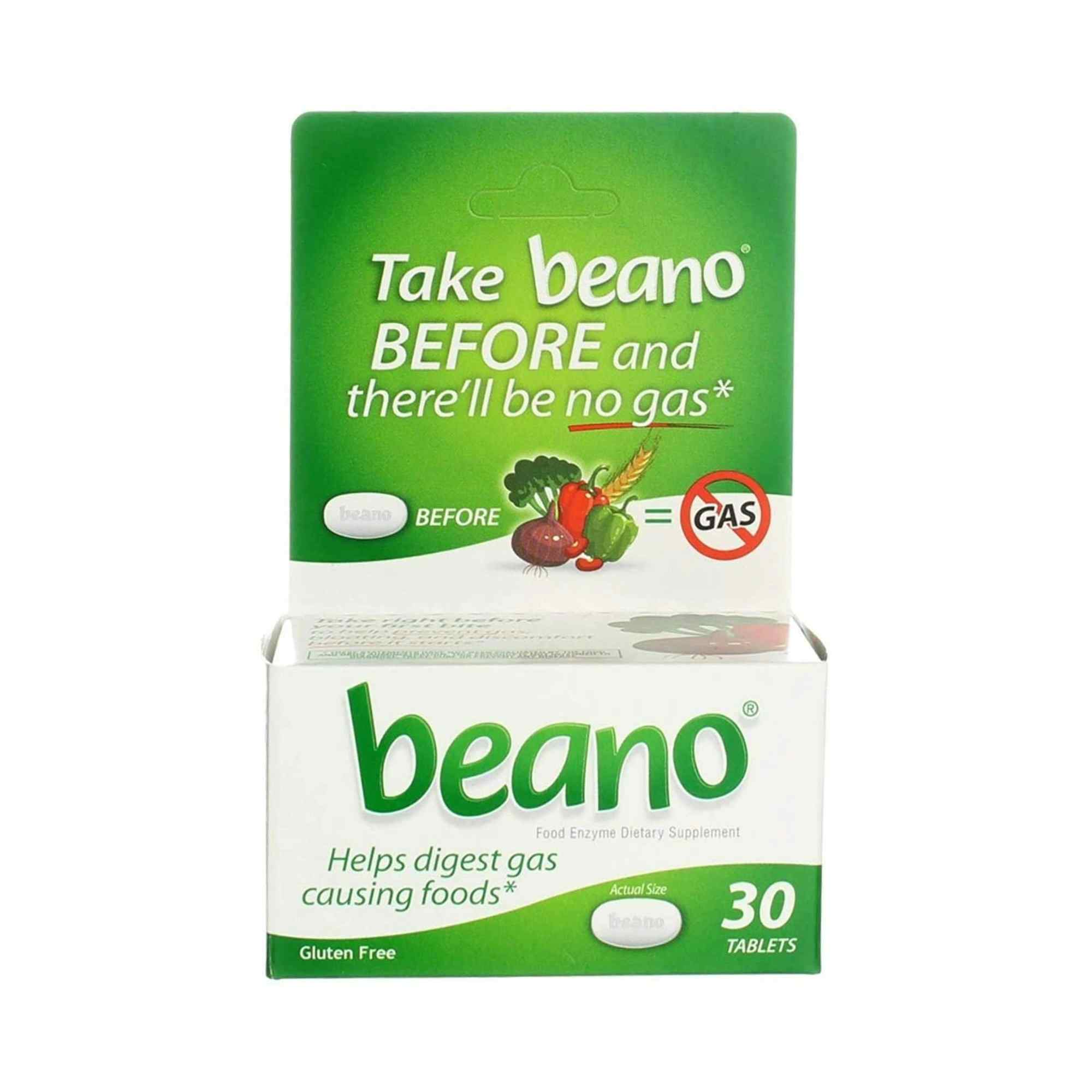 Beano Food Enzyme Dietary Supplement, 30 Tablets , 04203710304, 1 Bottle