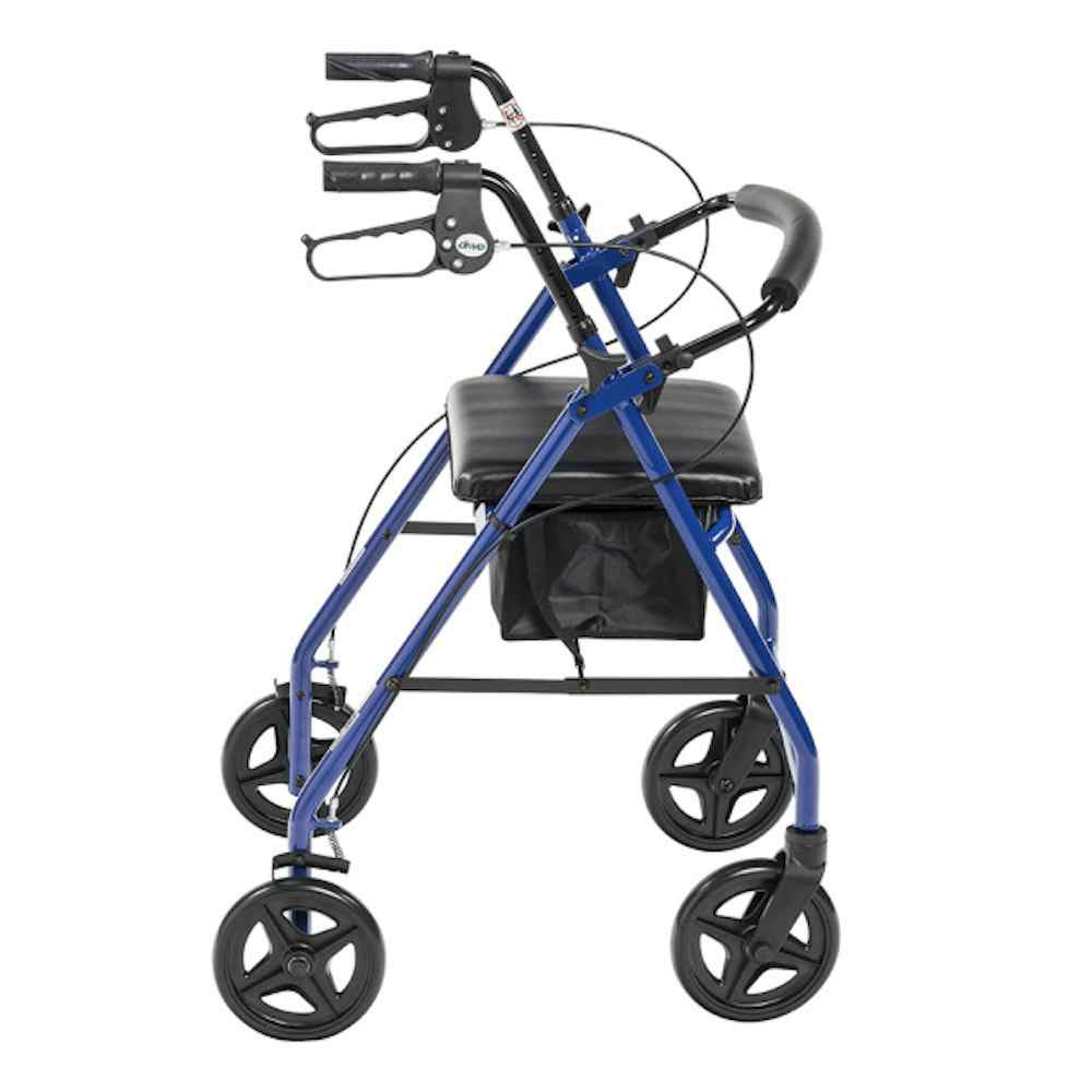 drive Adjustable Height 4 Wheel Rollator, 7.5" Casters, : R728BL,  - 1 Each