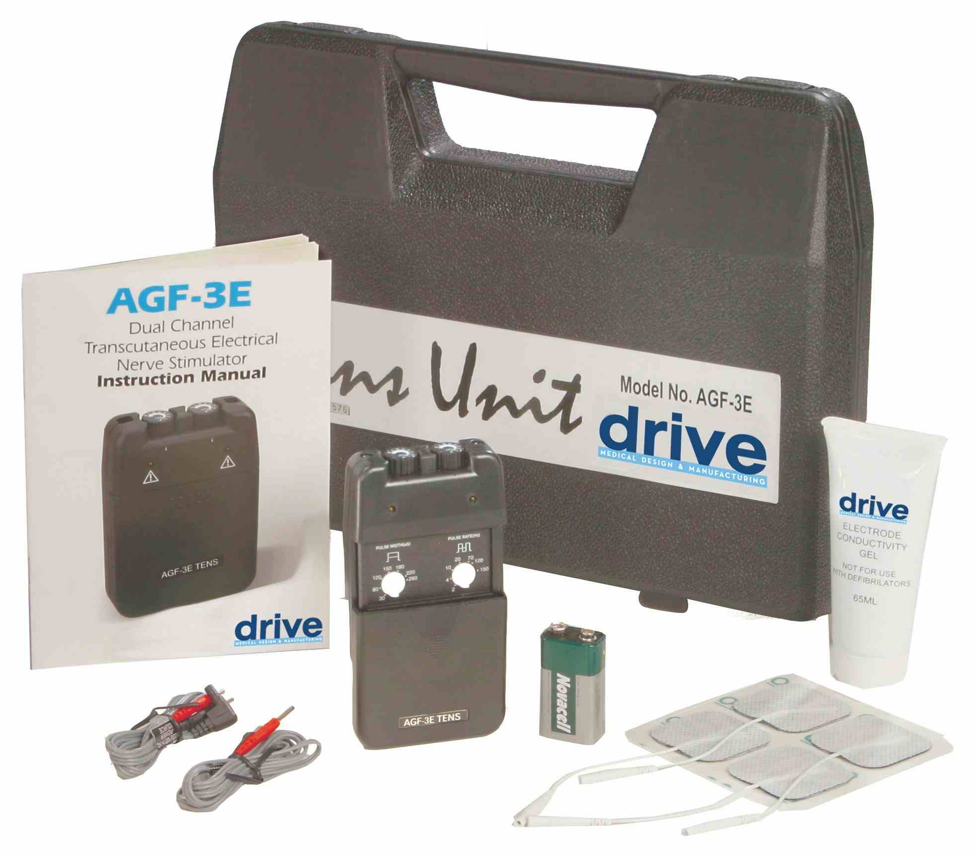 drive Economy Dual Channel TENS, AGF-3E, 1 Kit