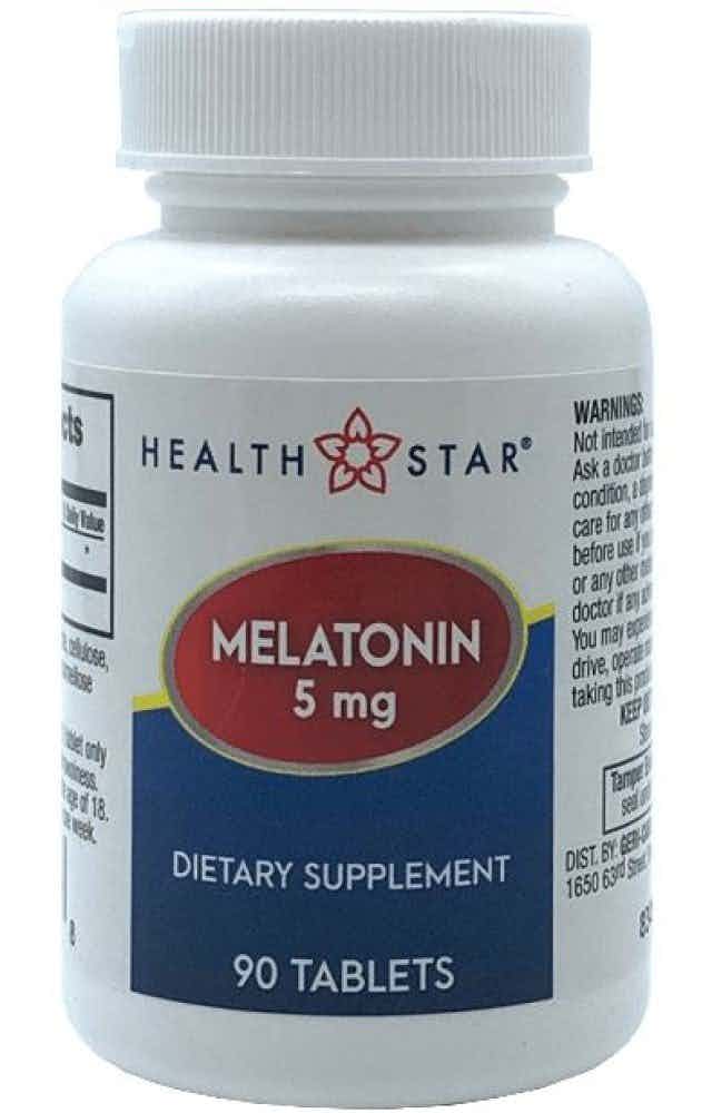 HealthStar Melatonin Dietary Supplement, 5 mg, 90 Tablets, 834-09-HST, 1 Bottle