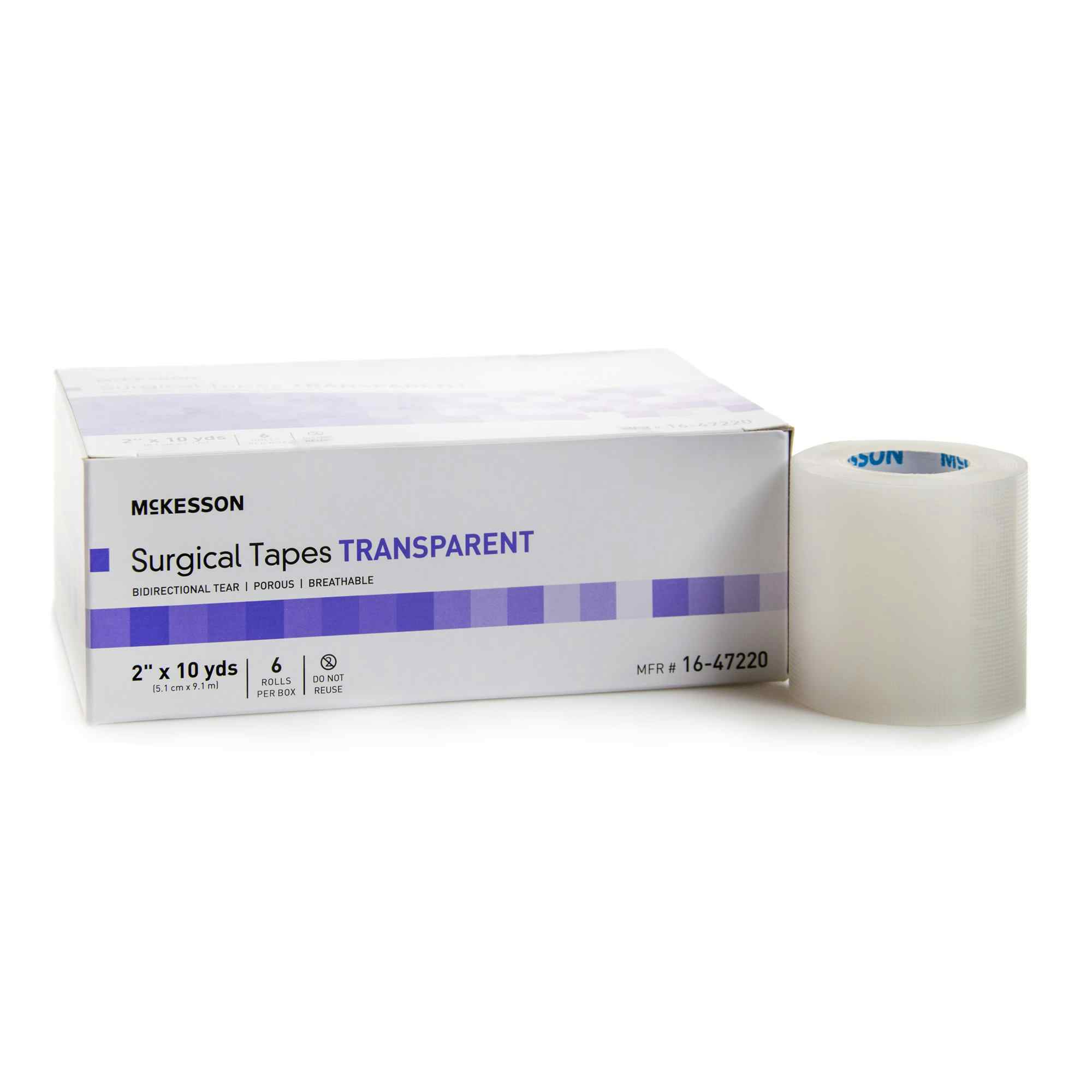 McKesson Transparent Surgical Tape, 2" X 10 yd, 16-47220, Box of 6