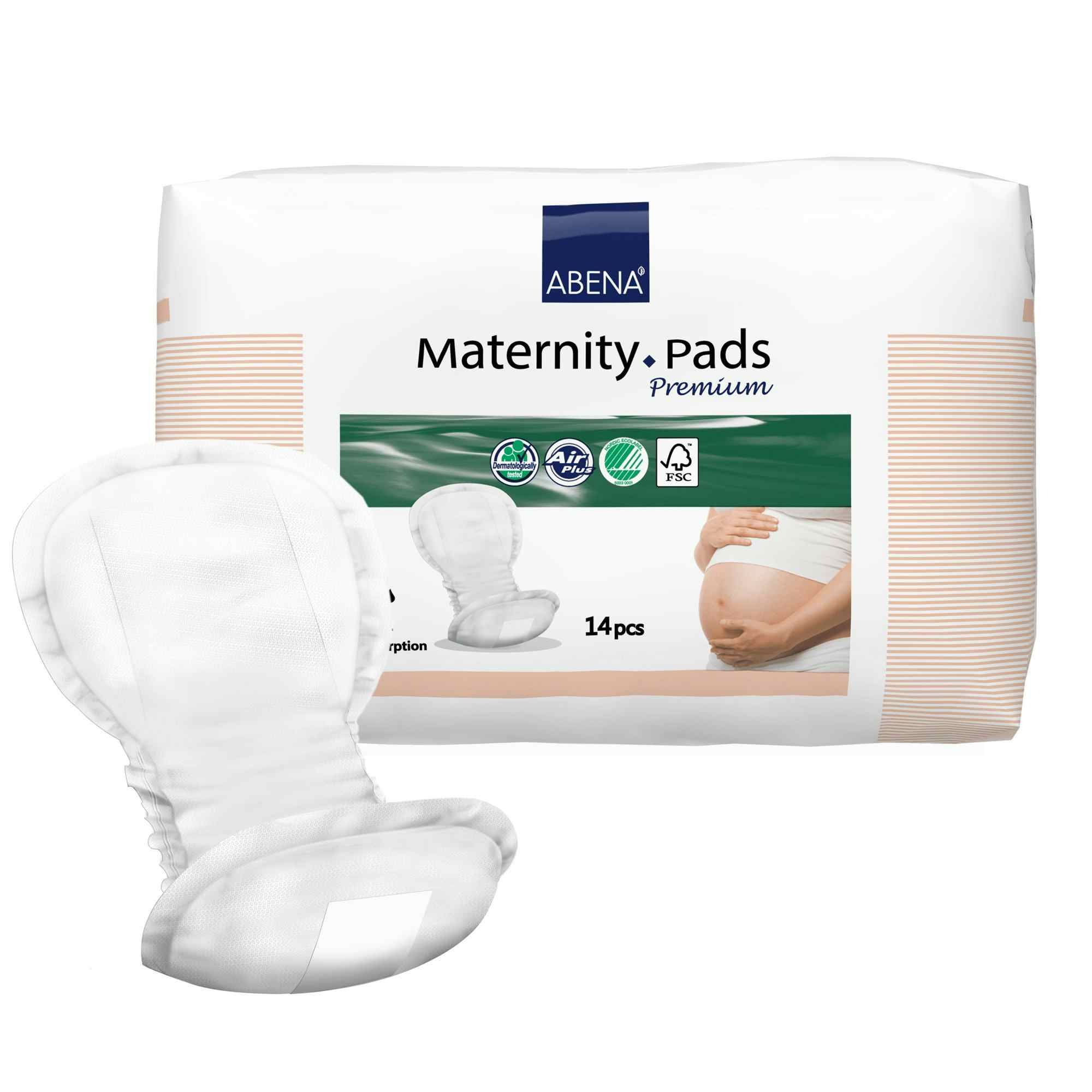 Abena Maternity Pads Premium Moderate Absorbency, 1000016571, Case of 168 (14 Bags)