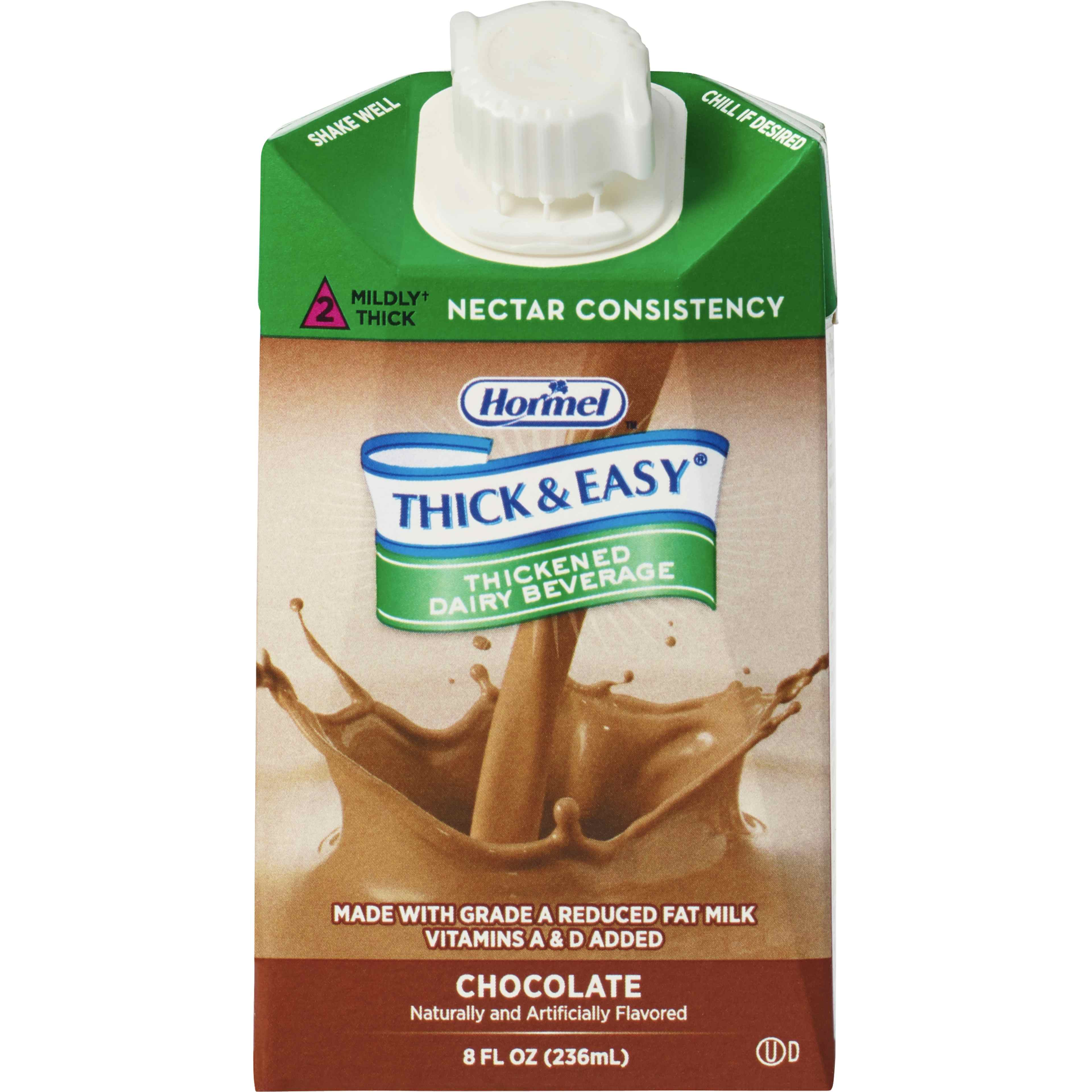 Hormel Thick & Easy Thickened Dairy Beverage, Chocolate, Nectar Consistency, 8 oz., 72447, Case of 27