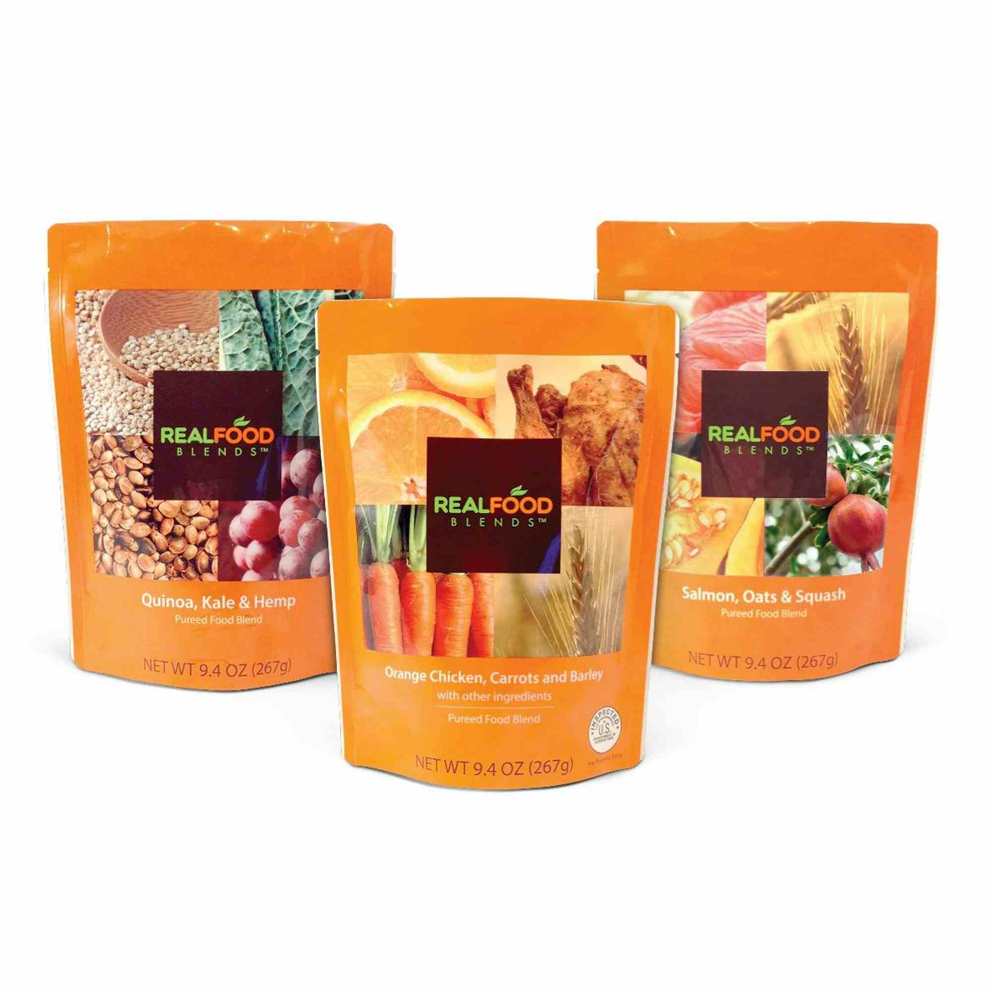 Real Food Blends Variety Pack Tube Feeding Formula, Chicken/Salmon/Quinoa, 176991, Case of 12