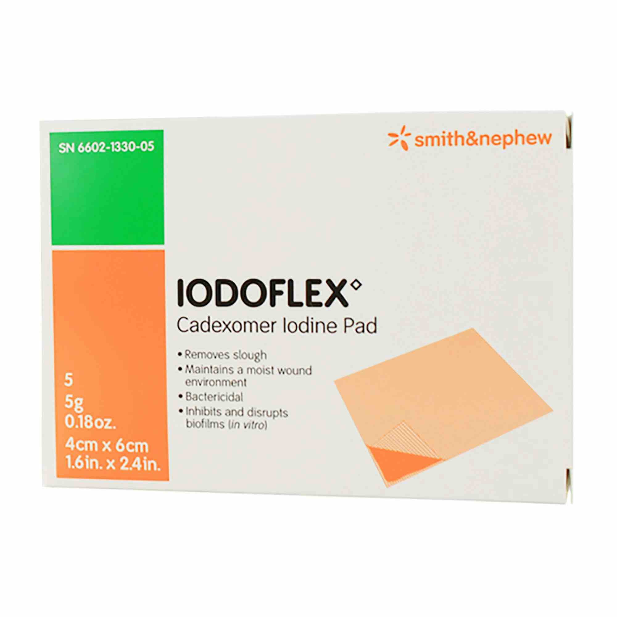 Iodoflex Cadexomer Iodine Pad, 1.5 X 2-3/8", 6602133005, Box of 5