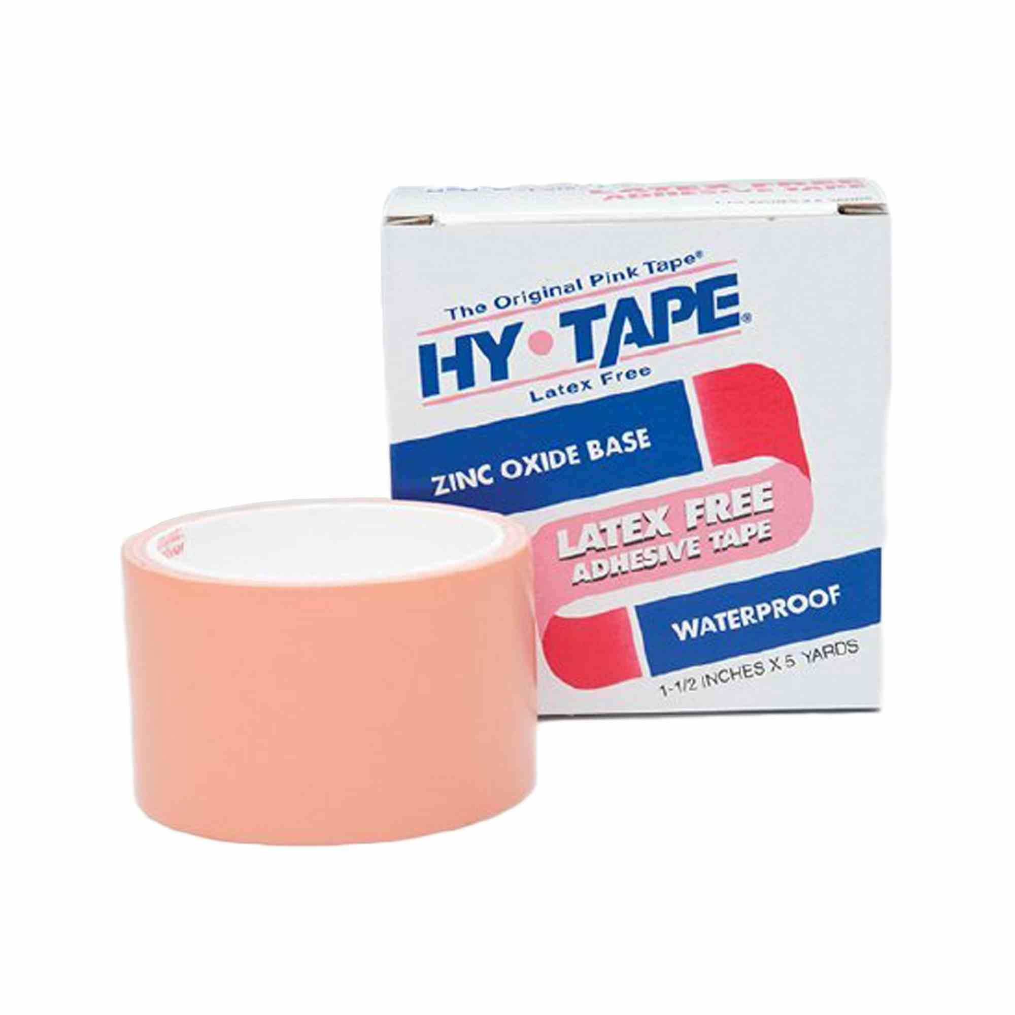 Hy-Tape Latex Free Zinc Oxide-Base Adhesive Tape, Waterproof, 1.5" X 5 yds, 115BLF, 1 Roll