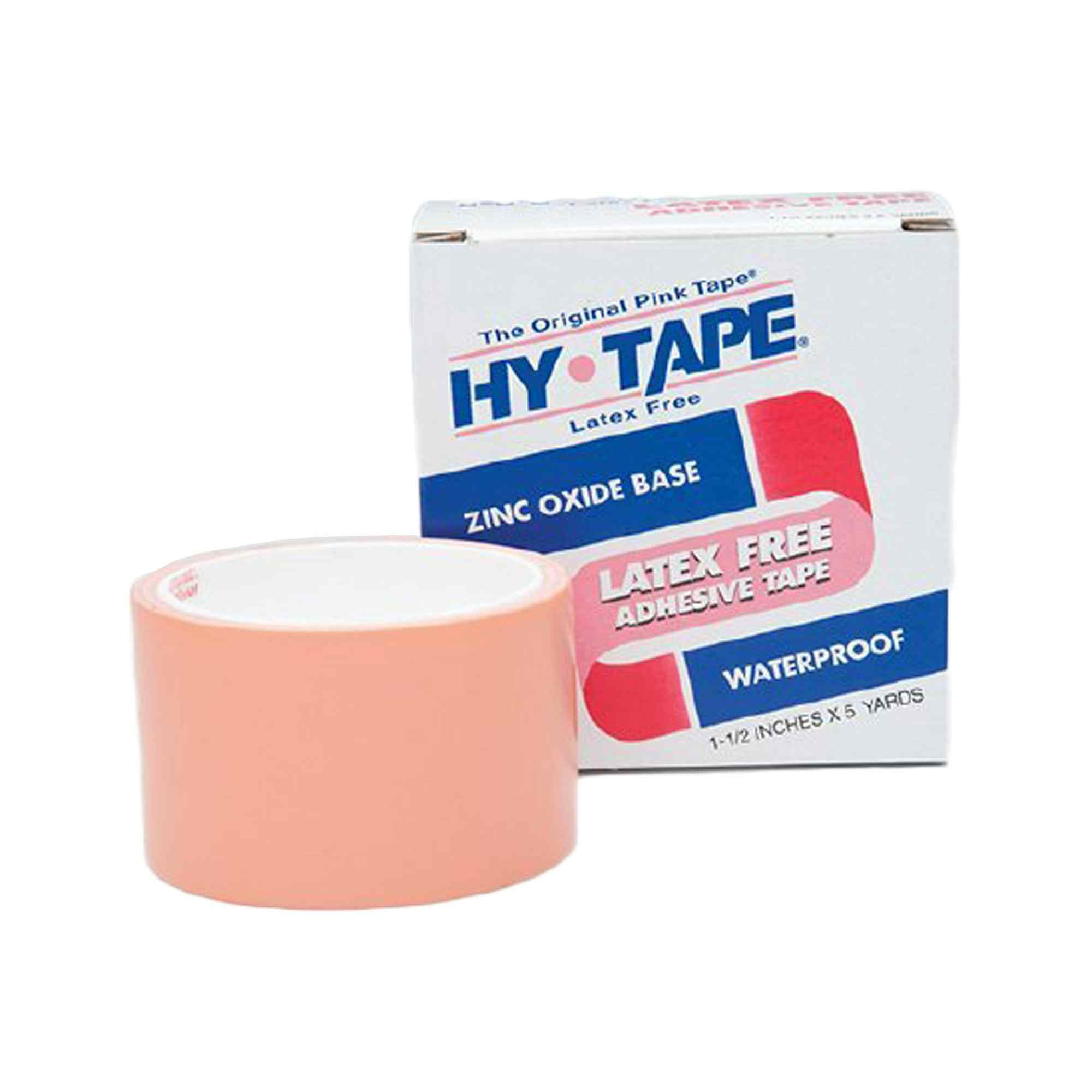 Hy-Tape Latex Free Zinc Oxide-Base Adhesive Tape, Waterproof, 1.5" X 5 yds, 115BLF, 1 Roll
