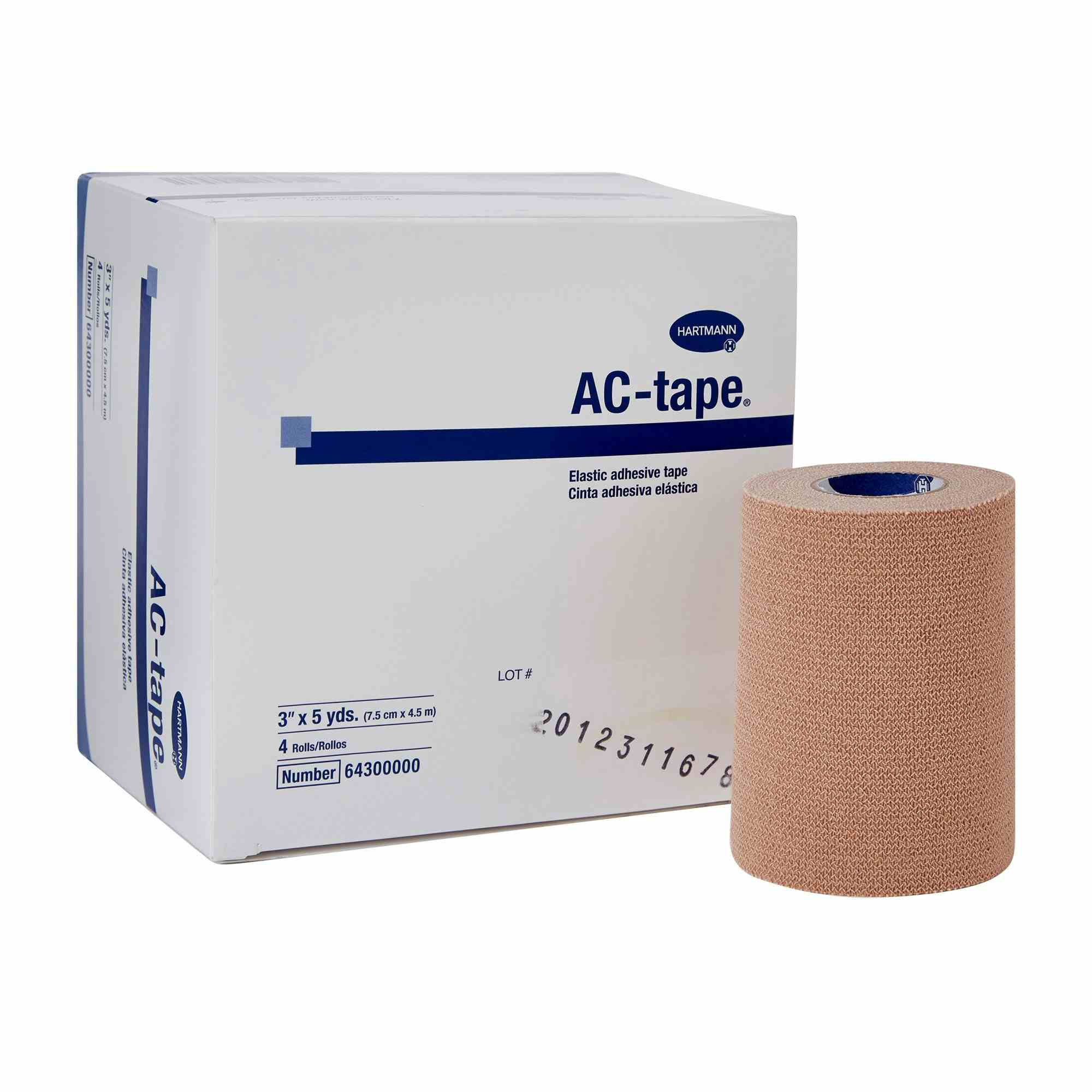 Hartmann AC-Tape Elastic Tape, 3 Inch x 5 Yard, 64300000, Box of 4
