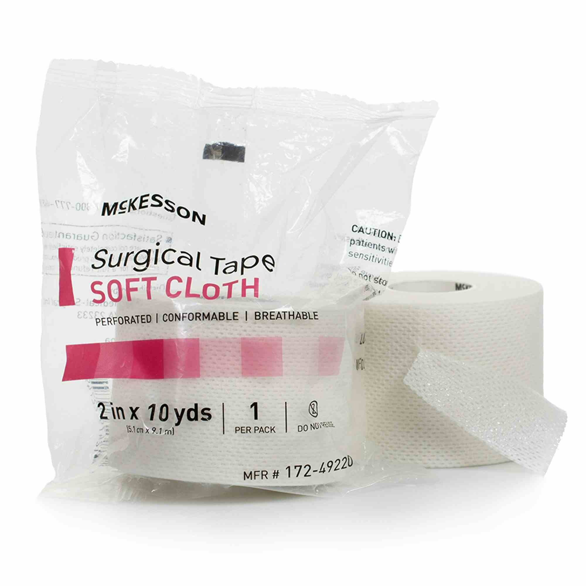 McKesson Cloth Medical Tape, 2 Inch x 10 Yard, White, 172-49220, Pack of 1