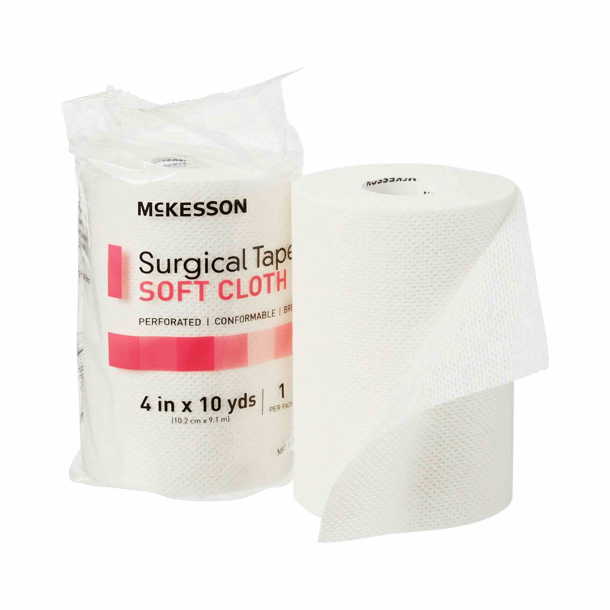 McKesson Cloth Medical Tape, 4 Inch x 10 Yard, White, 172-49240, Pack of 1